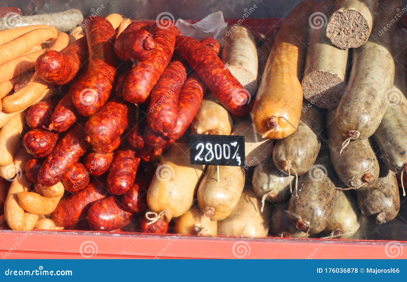 Sausages at the Butcher Shop Stock Photo Image of homemade, fresh