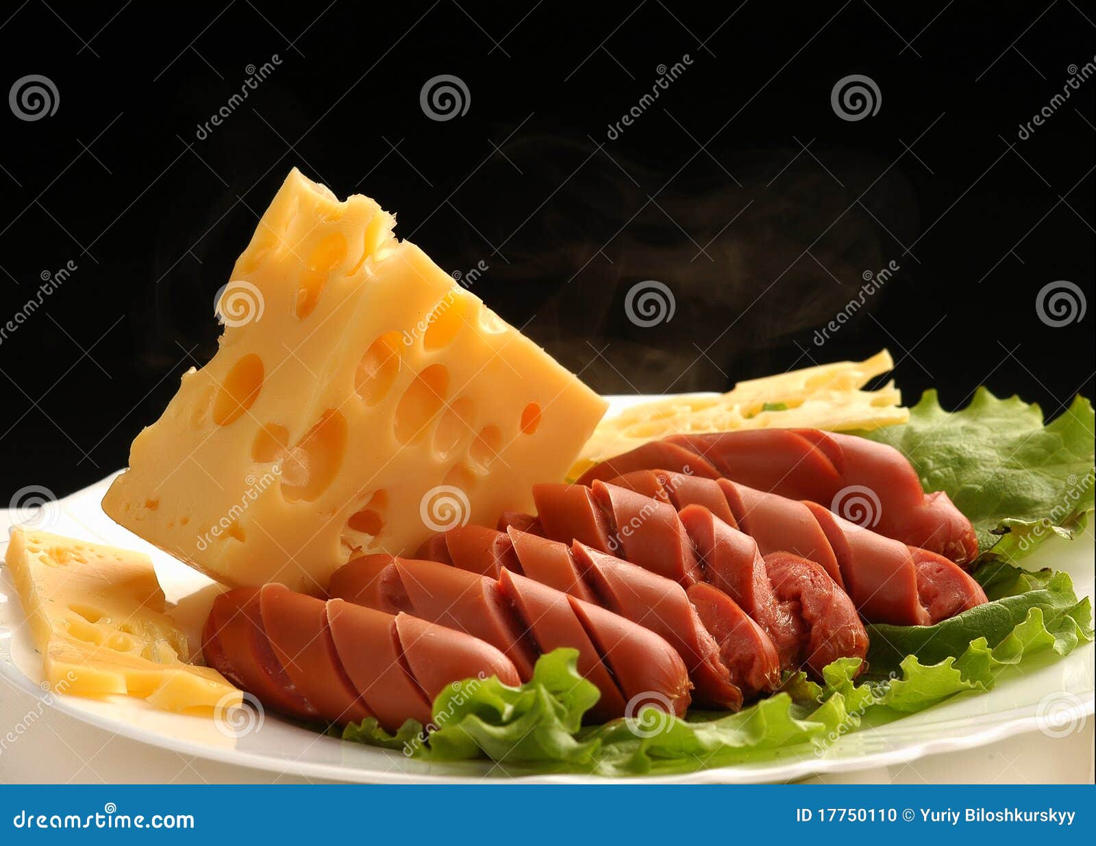 Sausages with cheese stock photo. Image of dish, cheese 17750110