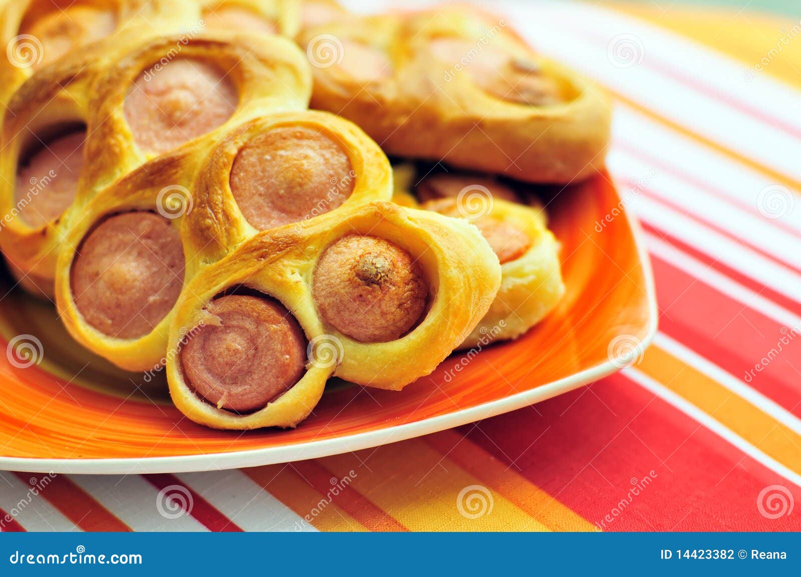 Sausages in dough stock photo. Image of close, baked 14423382