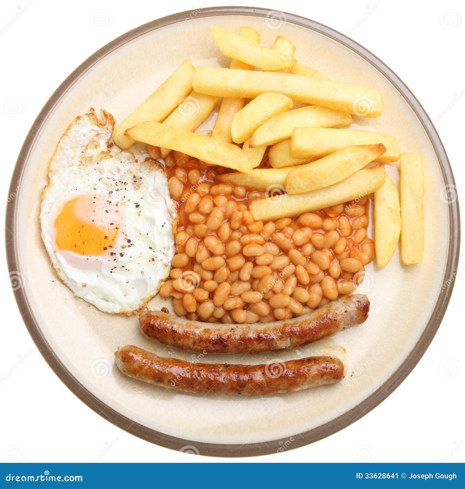 Sausages, Egg, Chips And Beans Stock Image Image 33628641