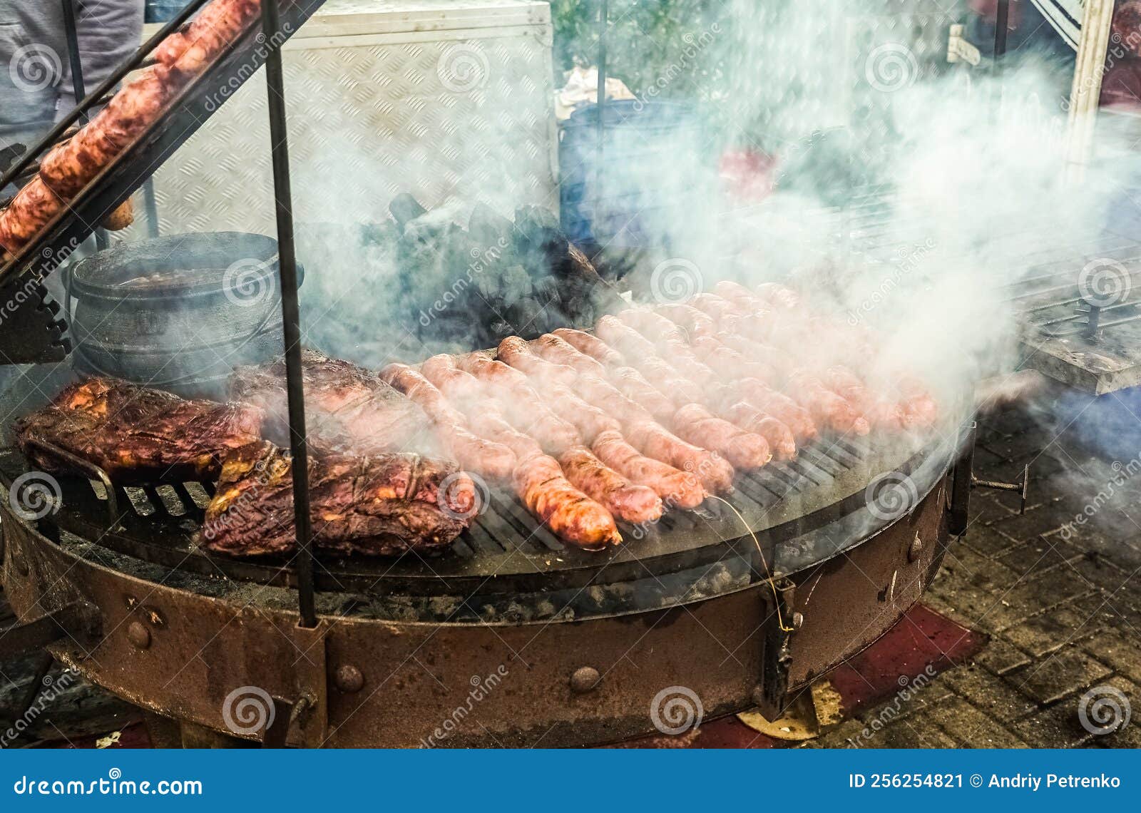 sausages on the grill, traditional argentinean food