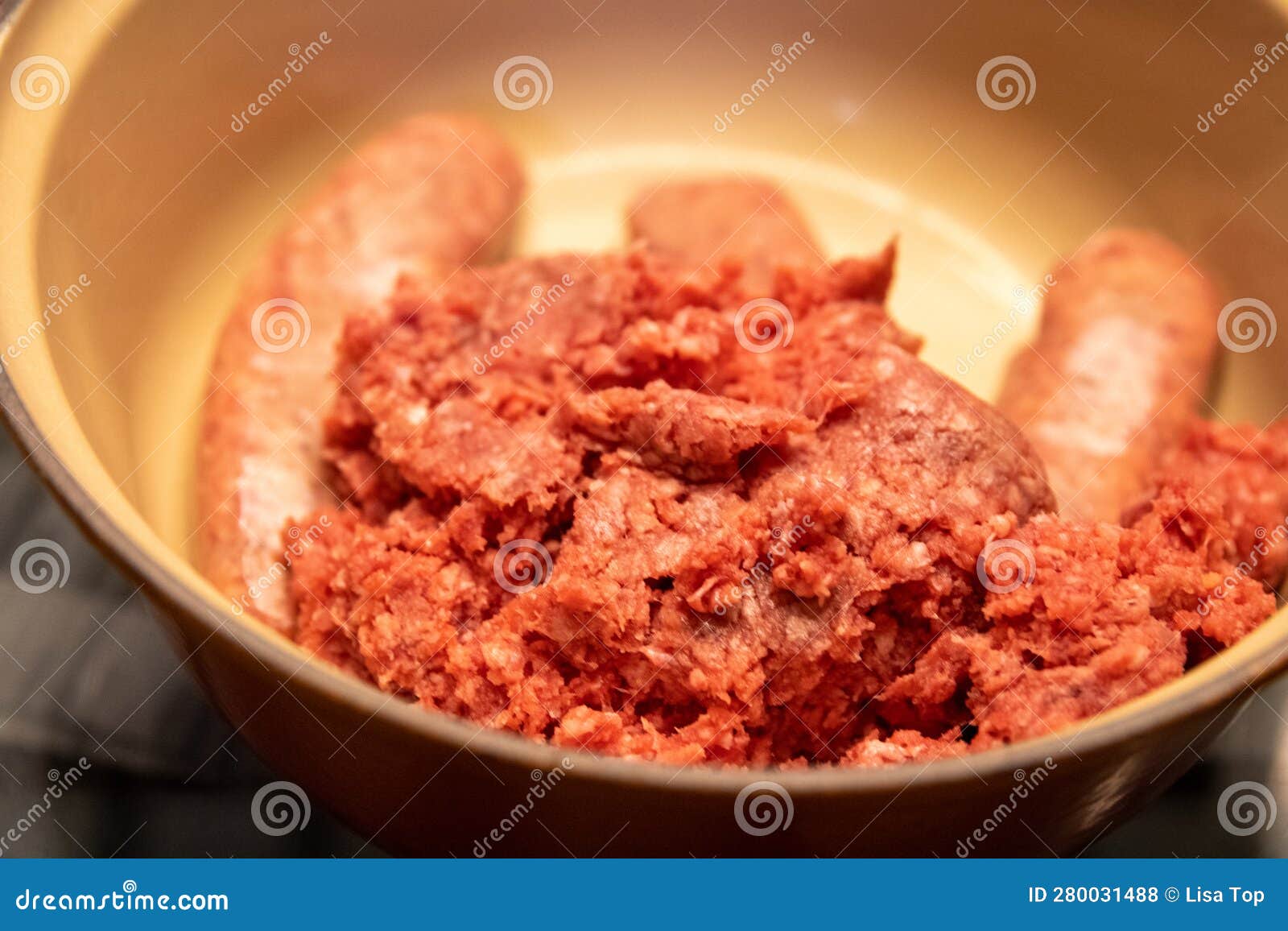 Sausages and Ground Beef stock photo. Image of ingredient 280031488