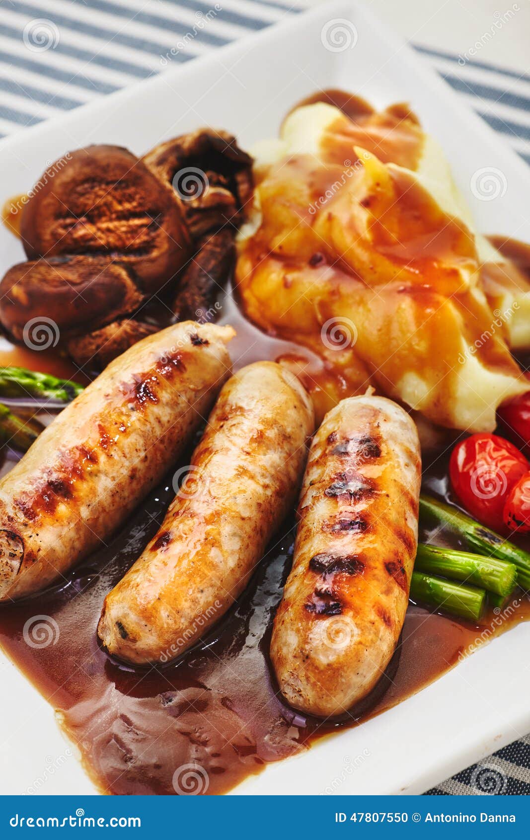 Sausages and Mash stock photo. Image of sausage, traditional 47807550