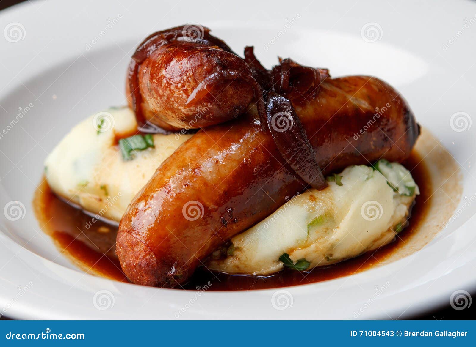 Sausages with mash potato stock image. Image of sausage 71004543