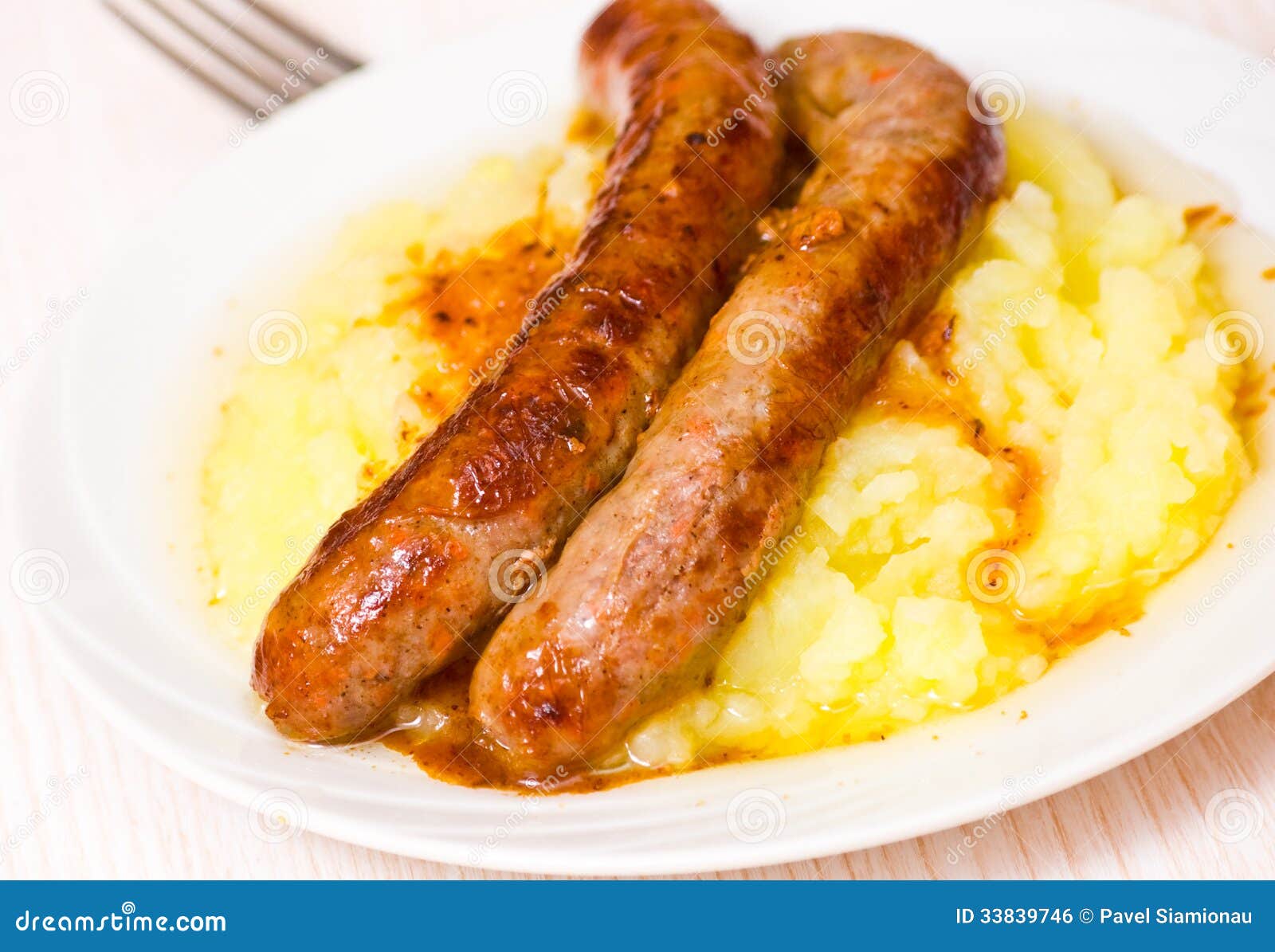 Sausages with Mashed Potato Stock Photo Image of mash, gourmet 33839746