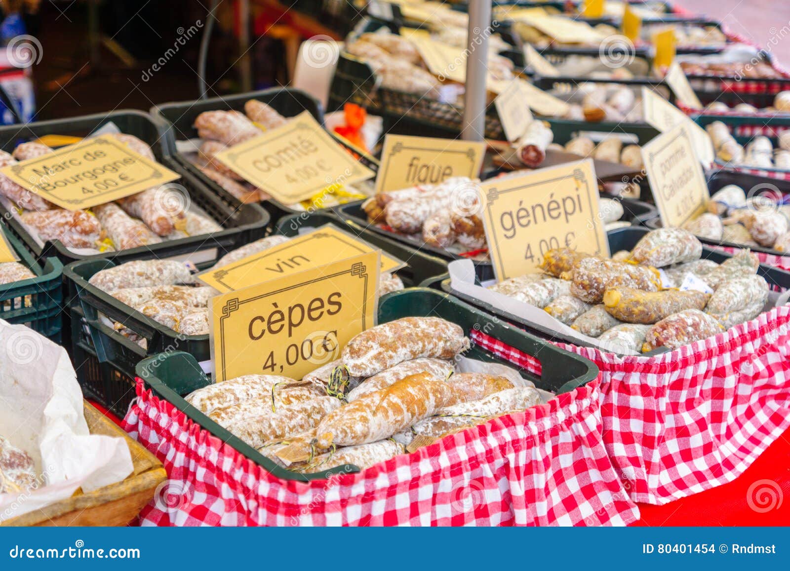 Sausages on in a French Market Stock Photo Image of dijon, green: 80401454