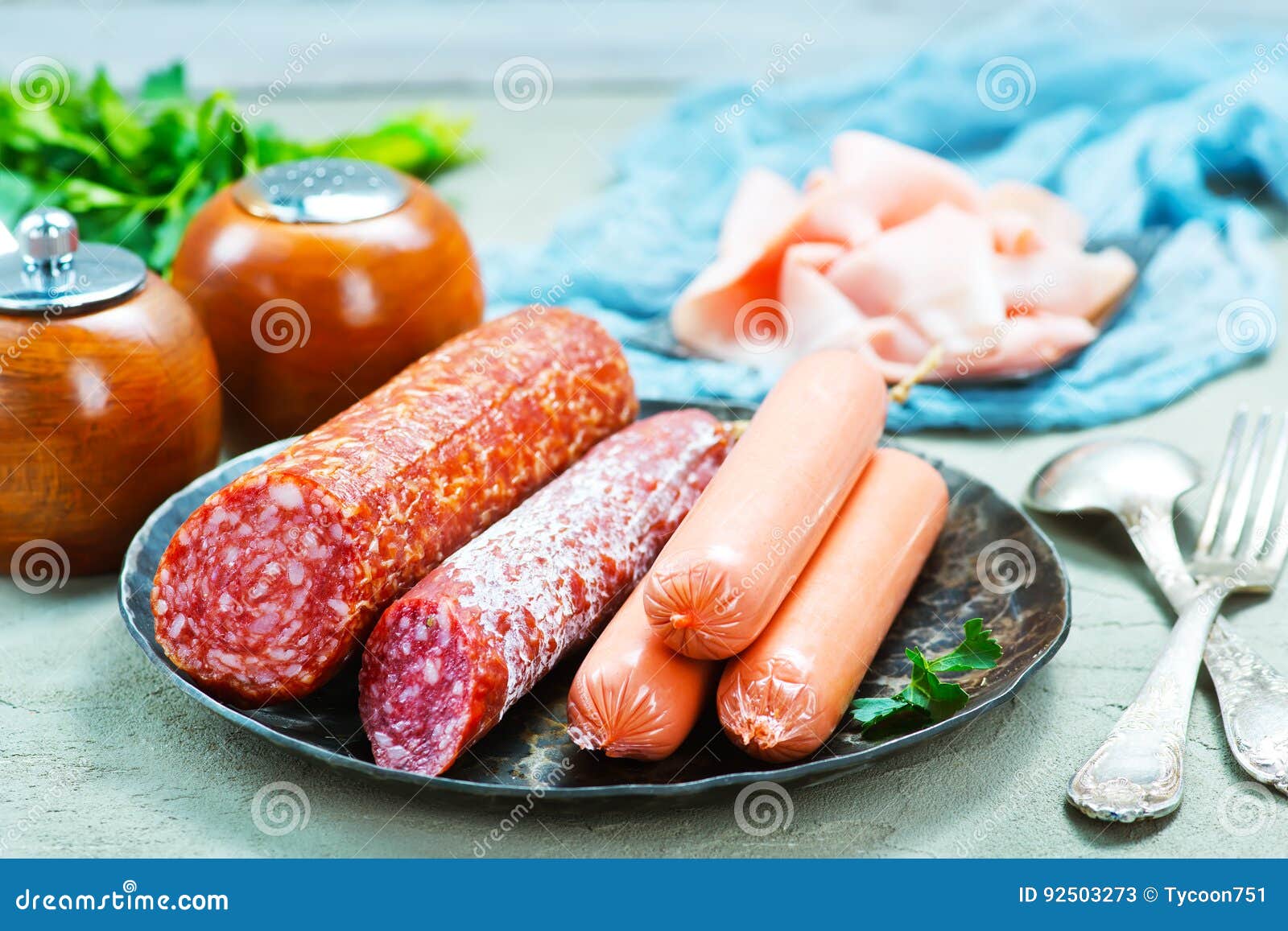 Sausages stock image. Image of cuts, sausage, cooked 92503273