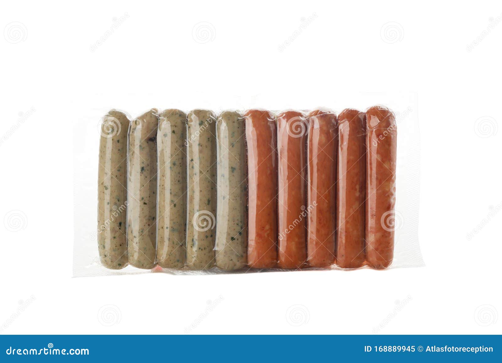 Sausages In Vacuum Packaging Isolated On White Stock Image Image of