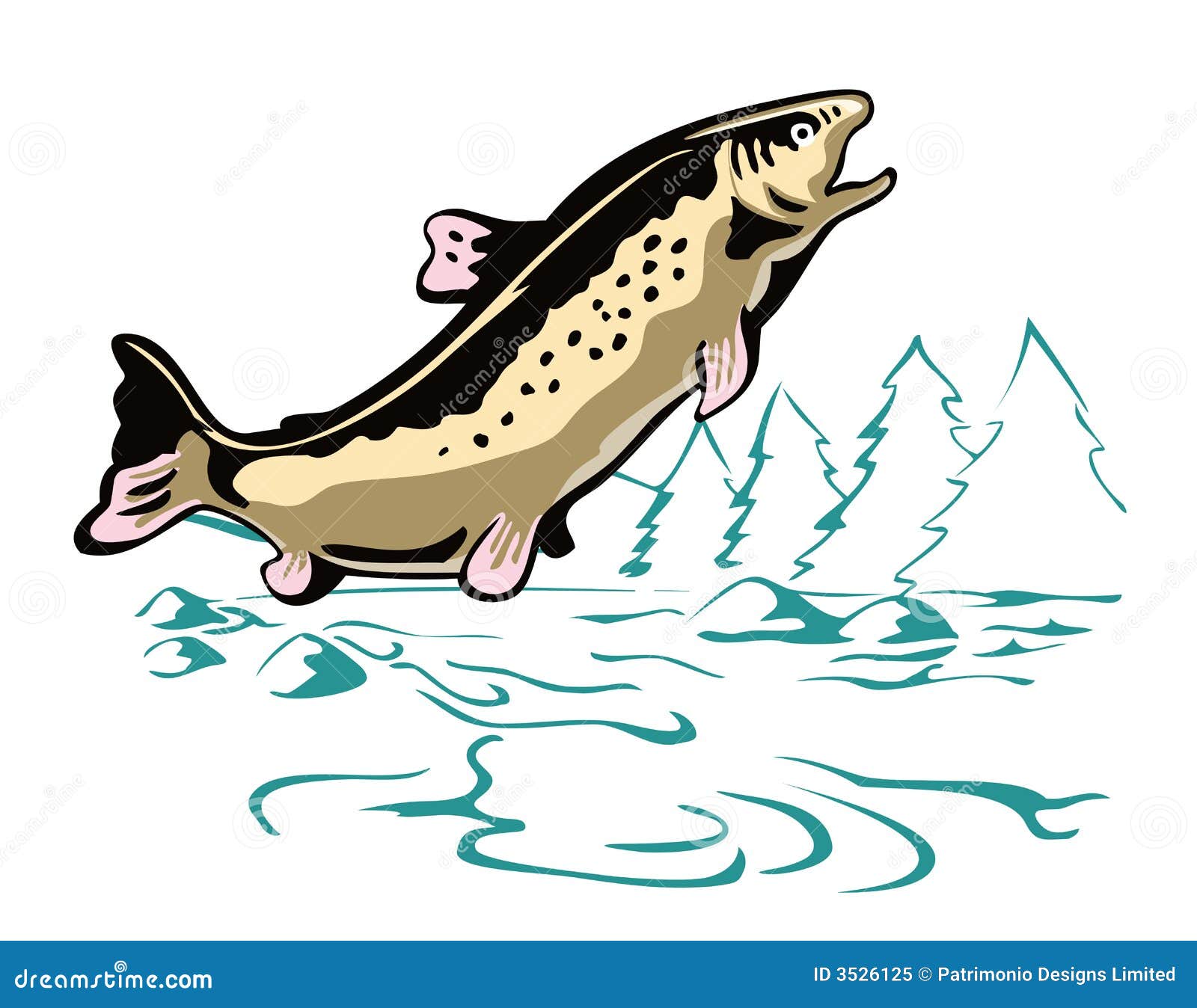 Saut de la truite de Brown illustration de vecteur ...