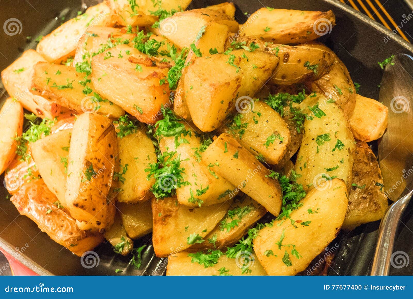 Saute Herbed Potato in a Pan Stock Photo Image of gourmet, savory