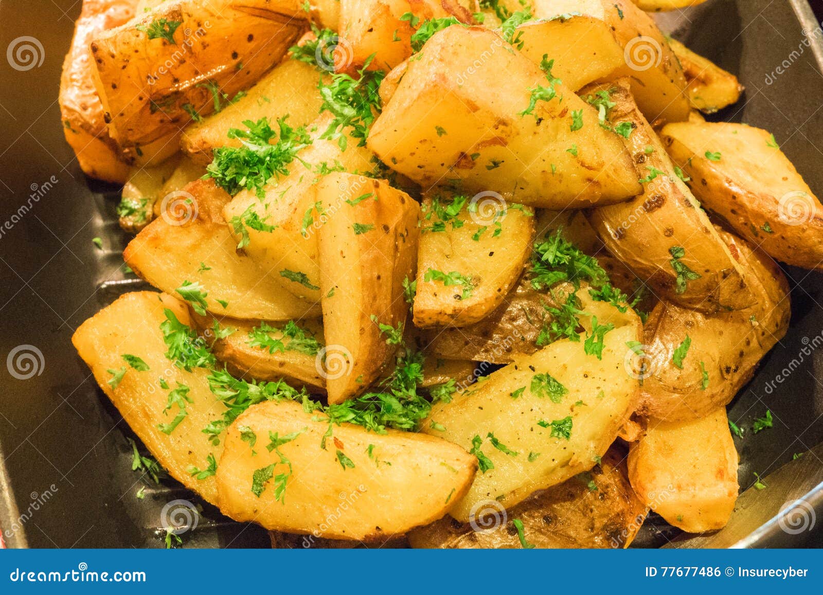 Saute Herbed Potato in a Pan Stock Photo Image of prepared, gourmet