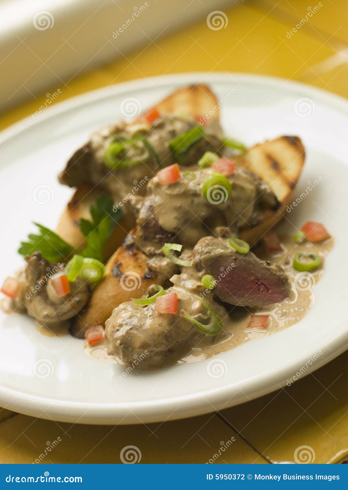Sauteed Chicken Livers in a Sherry Sauce Stock Photo Image of cookery