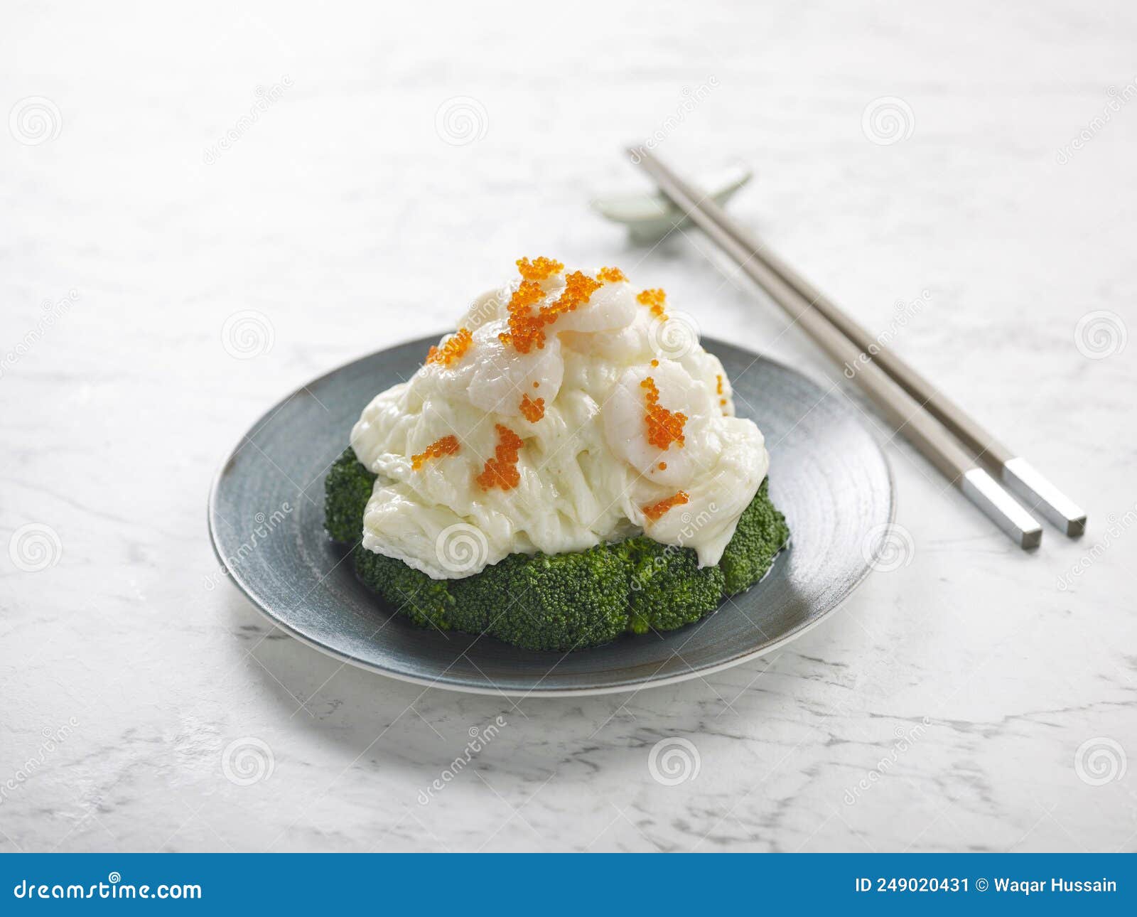 Sauteed Scallops with Scrambled Egg White in Truffle Oil Served in a