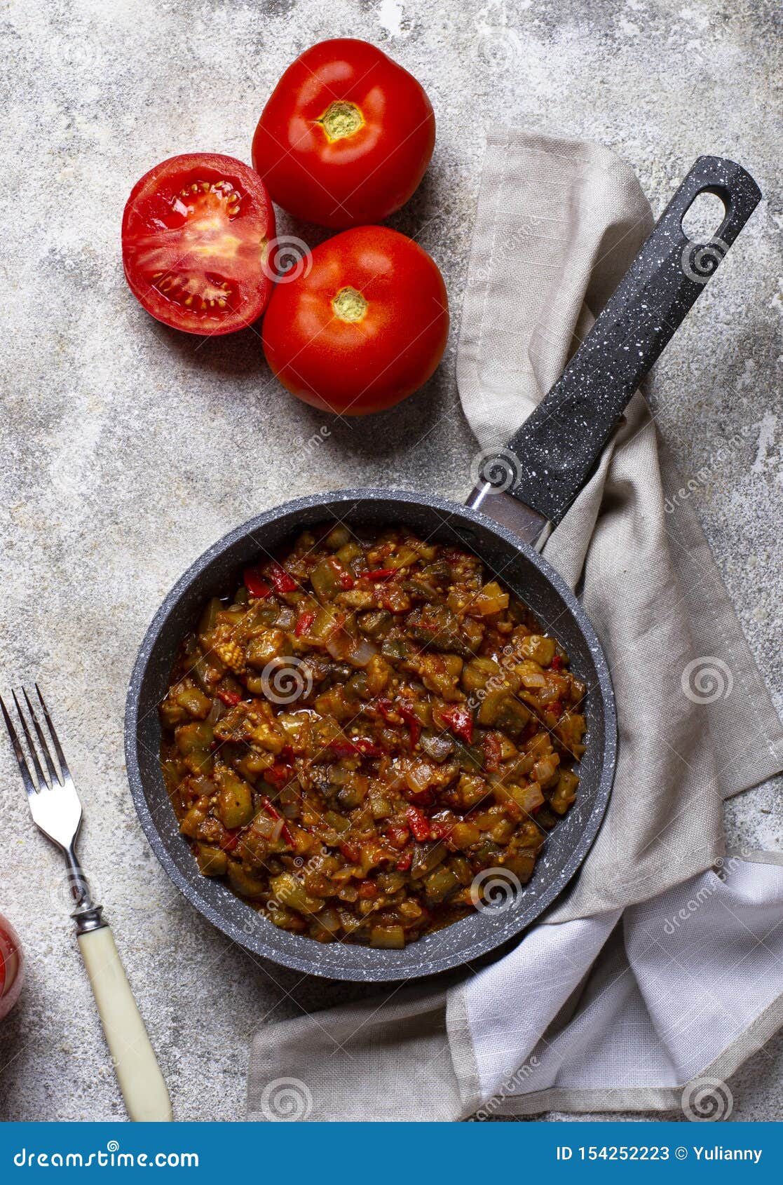 Sauteed or Stewed Eggplant with Tomato Stock Image Image of grilled
