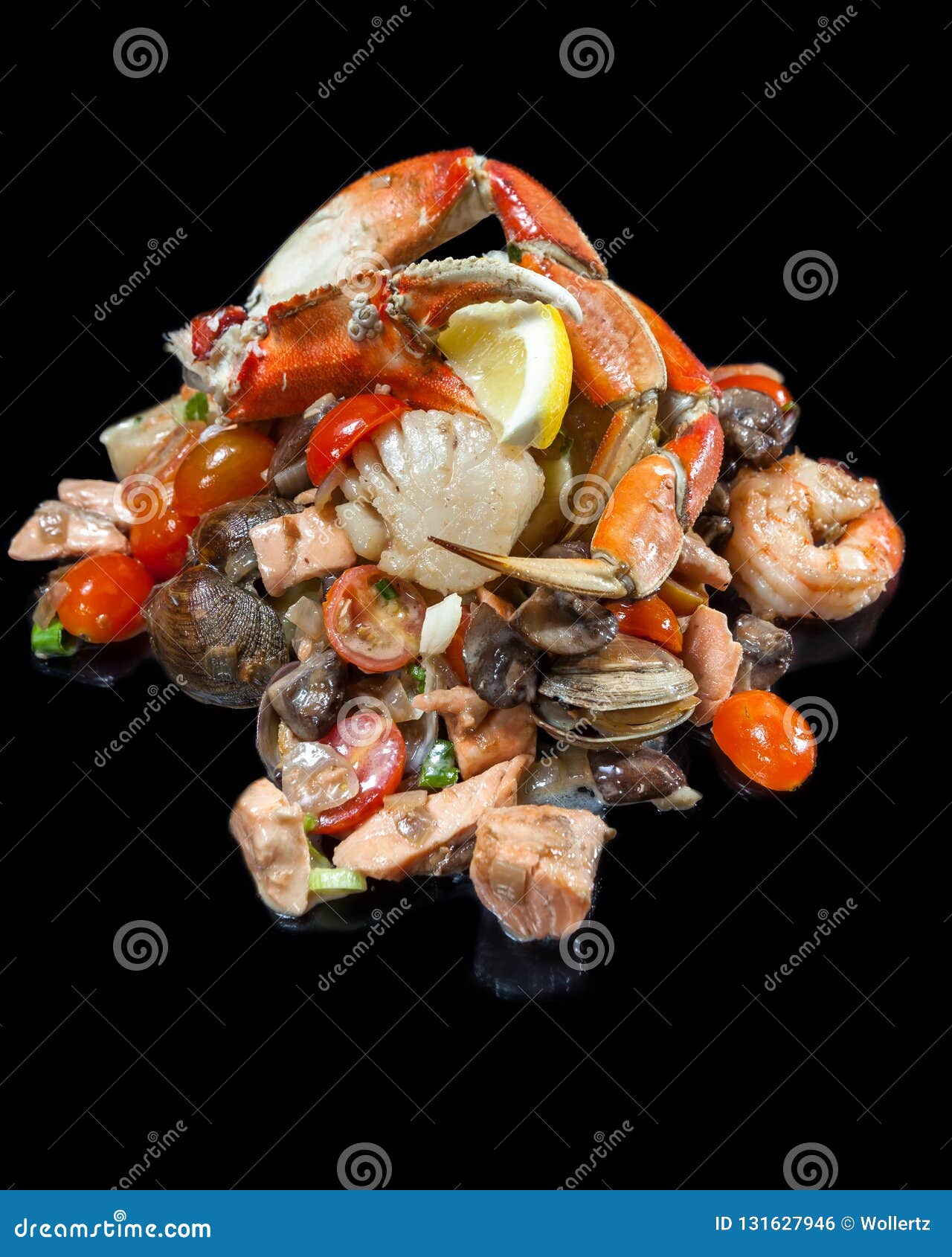 sautÃÂ©ed mixed seafood piled high