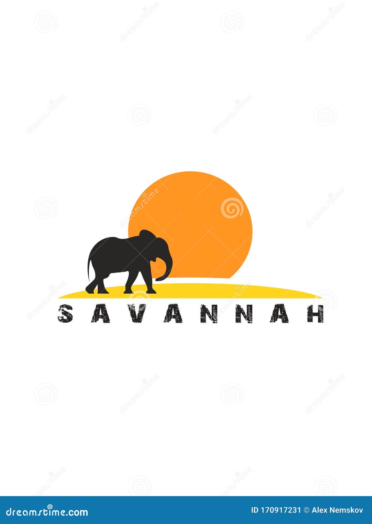 Savannah Logo on a White Background Stock Illustration - Illustration