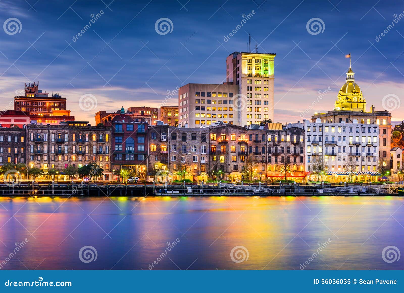 Savannah Skyline stock image. Image of historical, bars 56036035