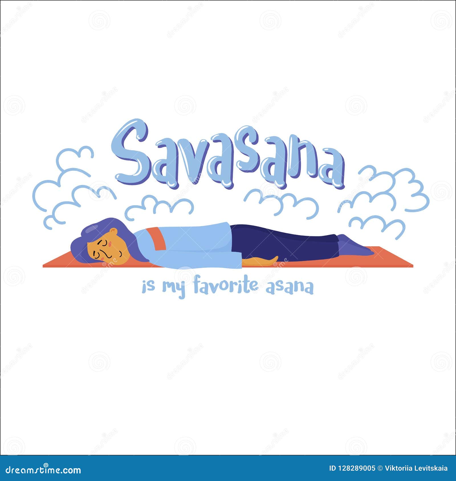 Savasana is My Favorite Asana Funny Yoga Poster Stock Vector - Illustration  of position, relax: 128289005