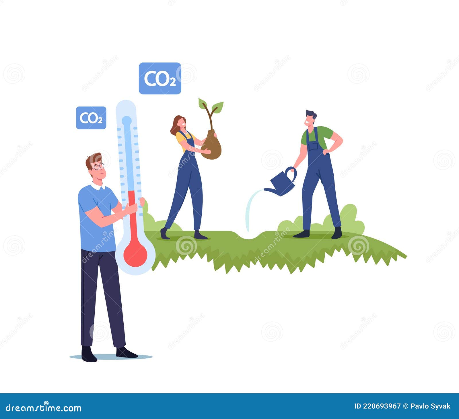 save biosphere, stop global warming concept. revegetation, reforestation and planting, volunteers planting trees