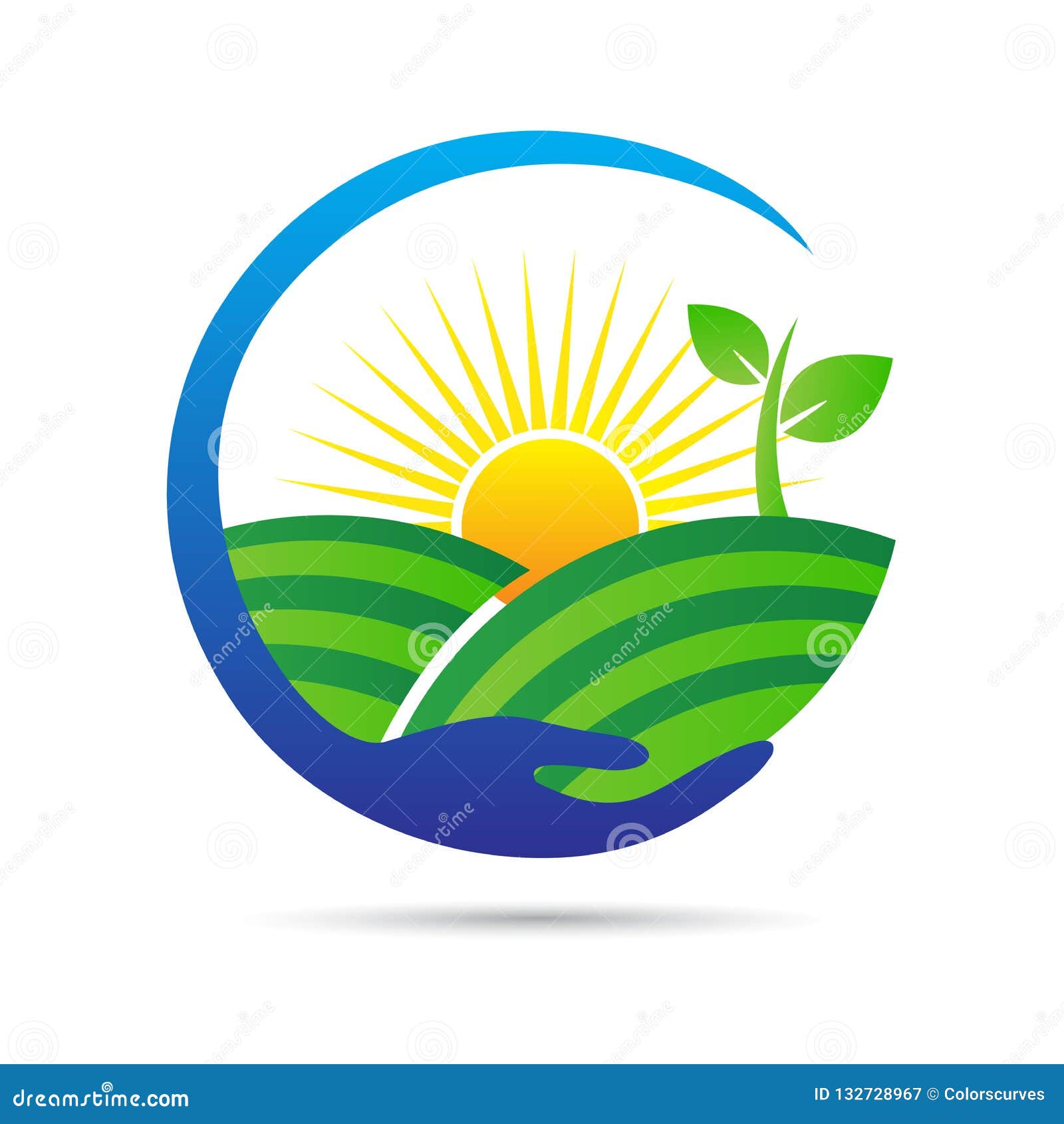 Save Care Nature Agriculture Logo Stock Vector - Illustration isolated, hold: 132728967