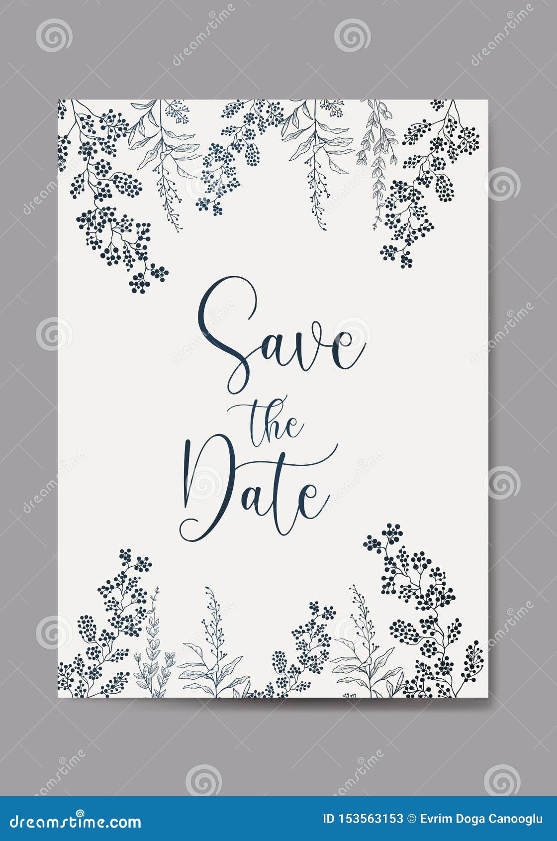 Save the Date Invitation Card Design. Vector Illustration Stock