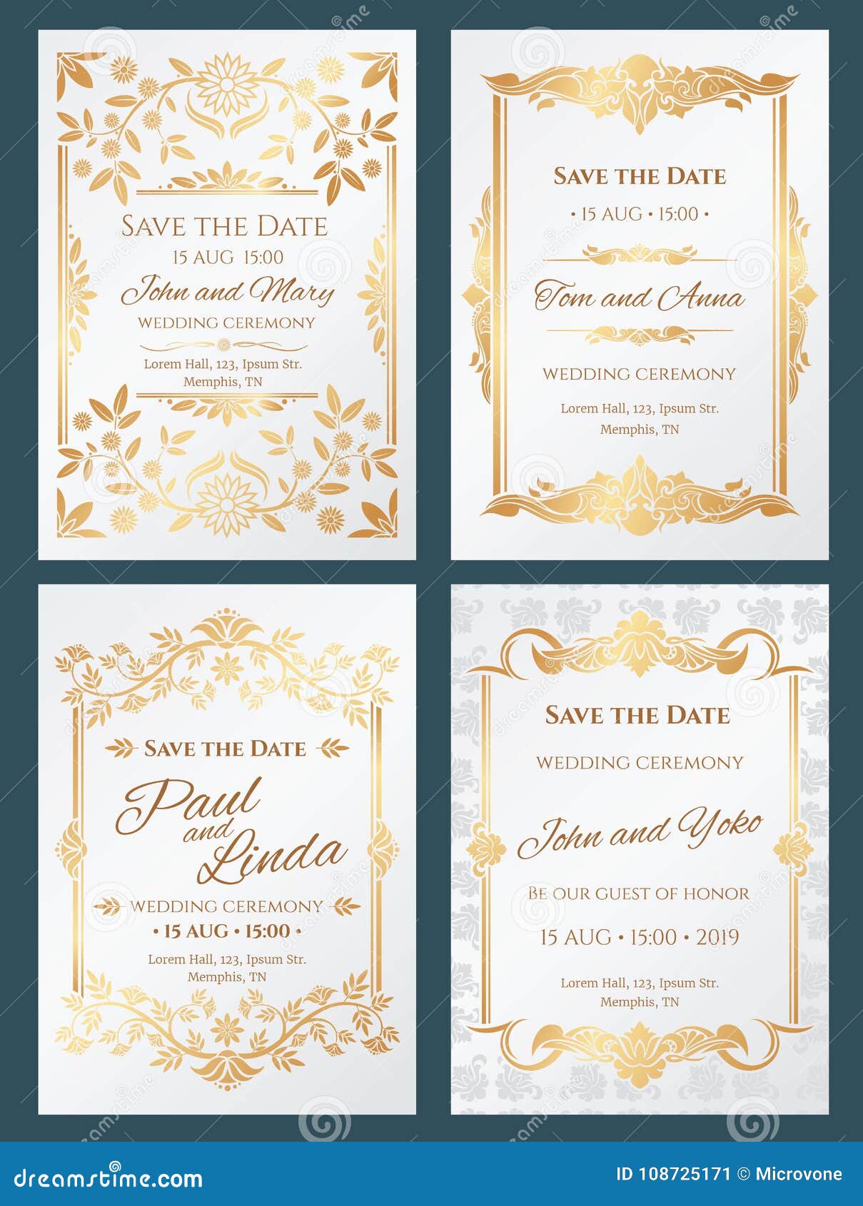 elegant gold wedding borders