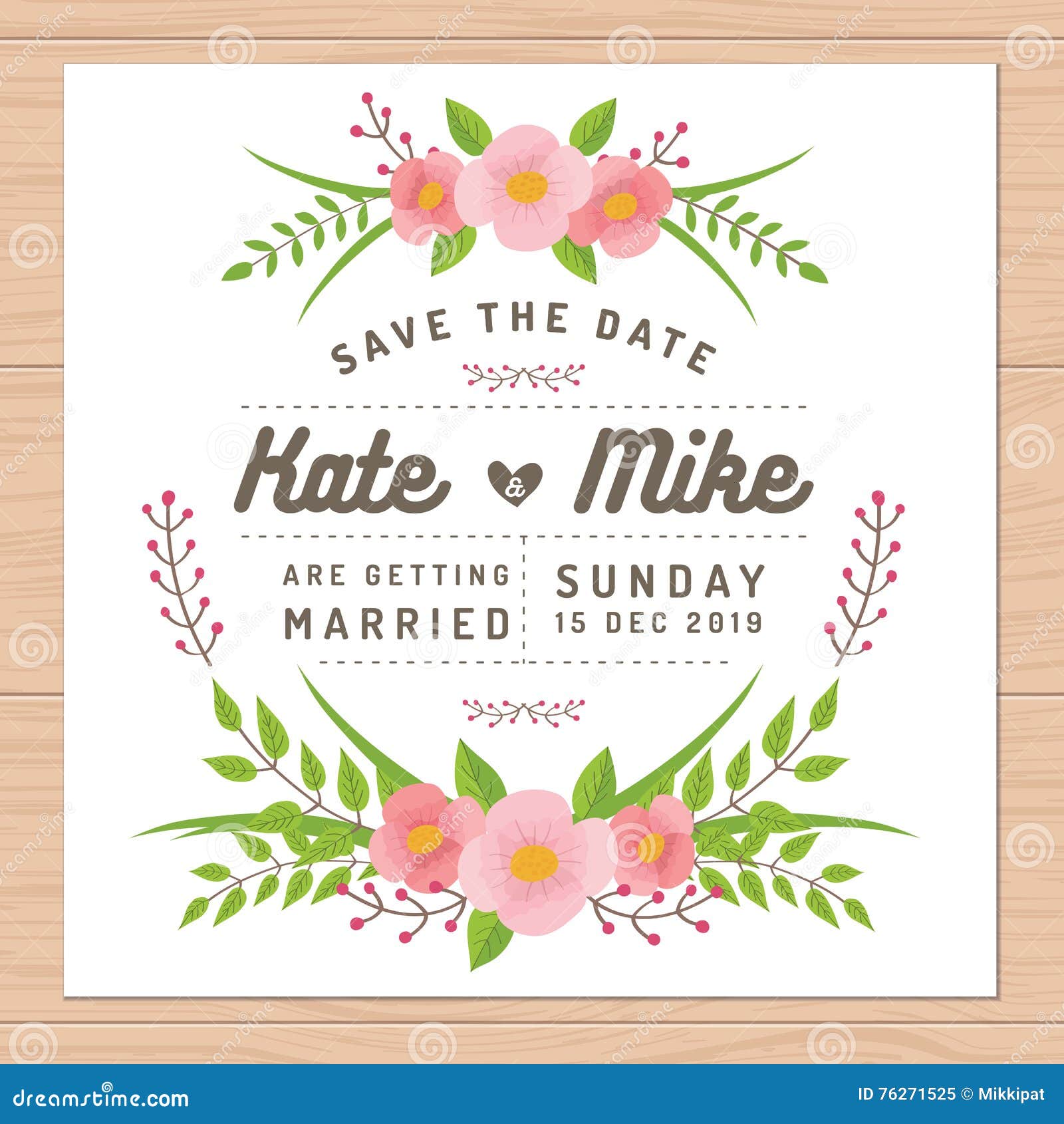 Save the Date, Wedding Invitation Card with Flower Templates. Flower Floral  Background. Stock Vector - Illustration of decoration, ornamental: 76271525