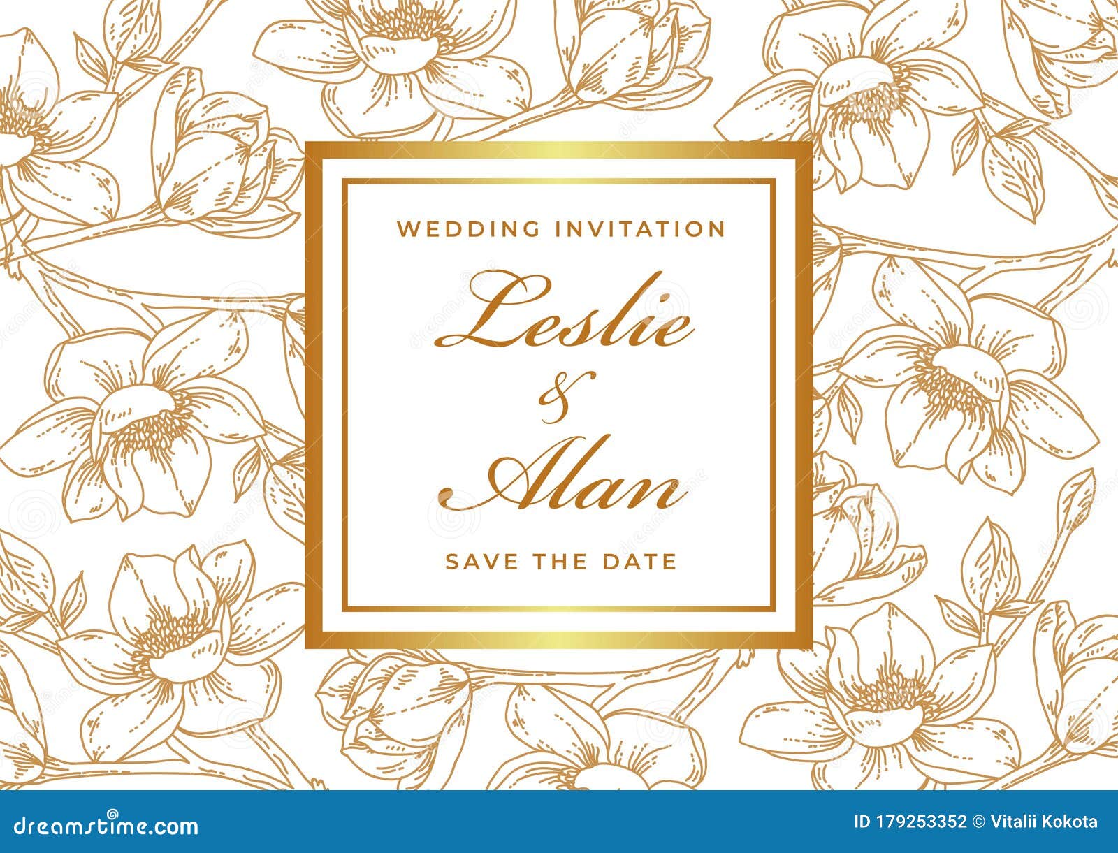 Save the Date, Wedding Invitation Card with Wreath Flower Template. Flower  Floral Background Stock Vector - Illustration of border, elegant: 179253352