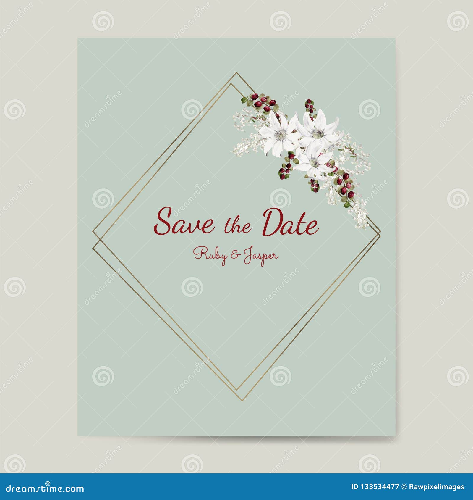 Download Save The Date Wedding Invitation Mockup Vector Stock Vector Illustration Of Hand Flora 133534477