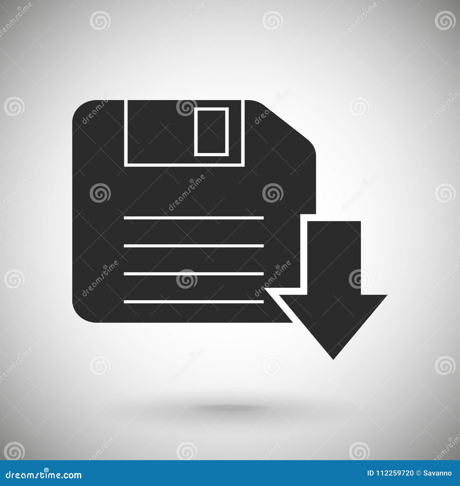 Download Save Or Download Icon. Black Silhouette Symbol On Gray ...