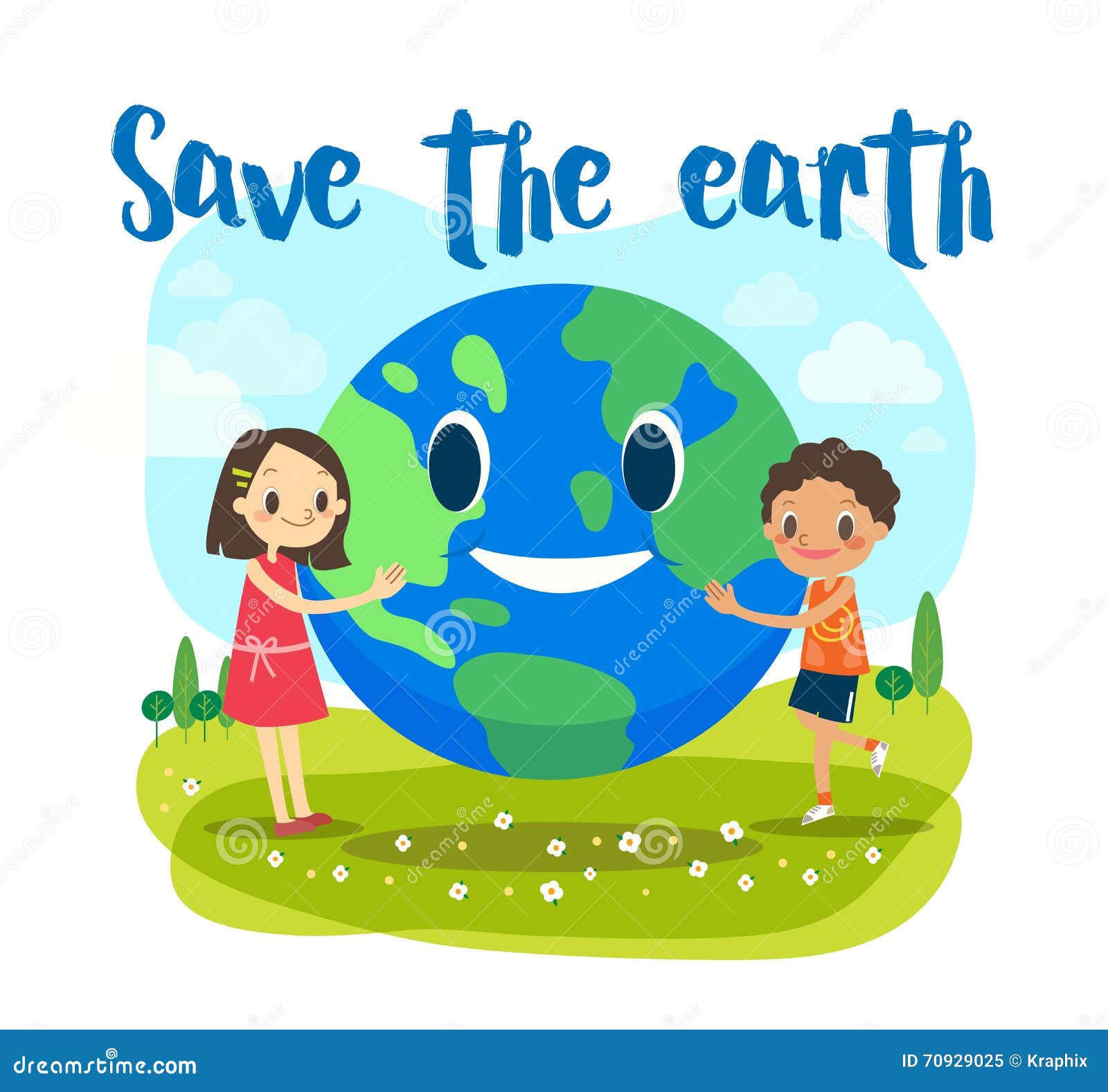 Save the Earth Ecology Concept Illustration Stock Vector - Illustration