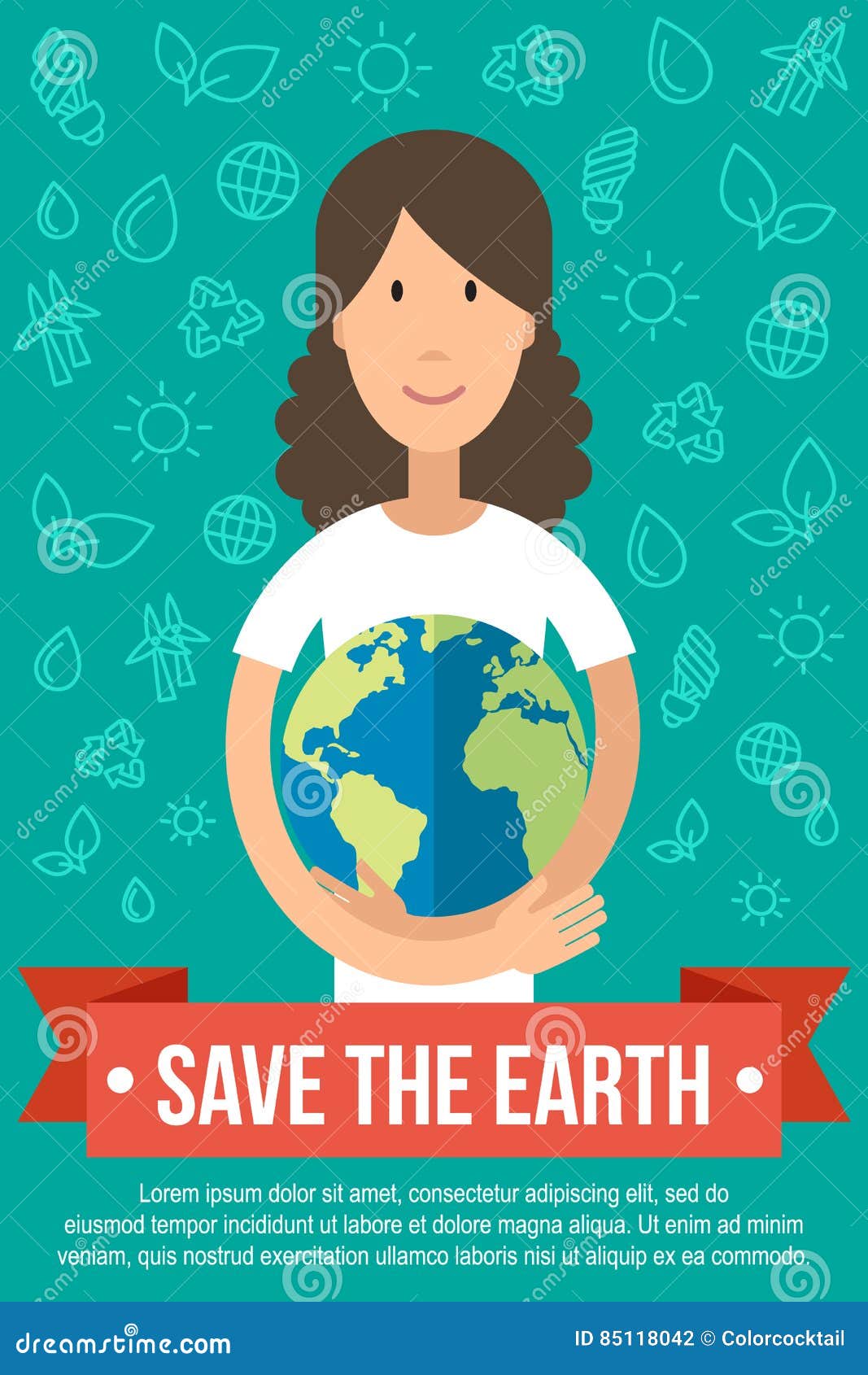Save The Earth Poster Stock Vector - Image: 85118042