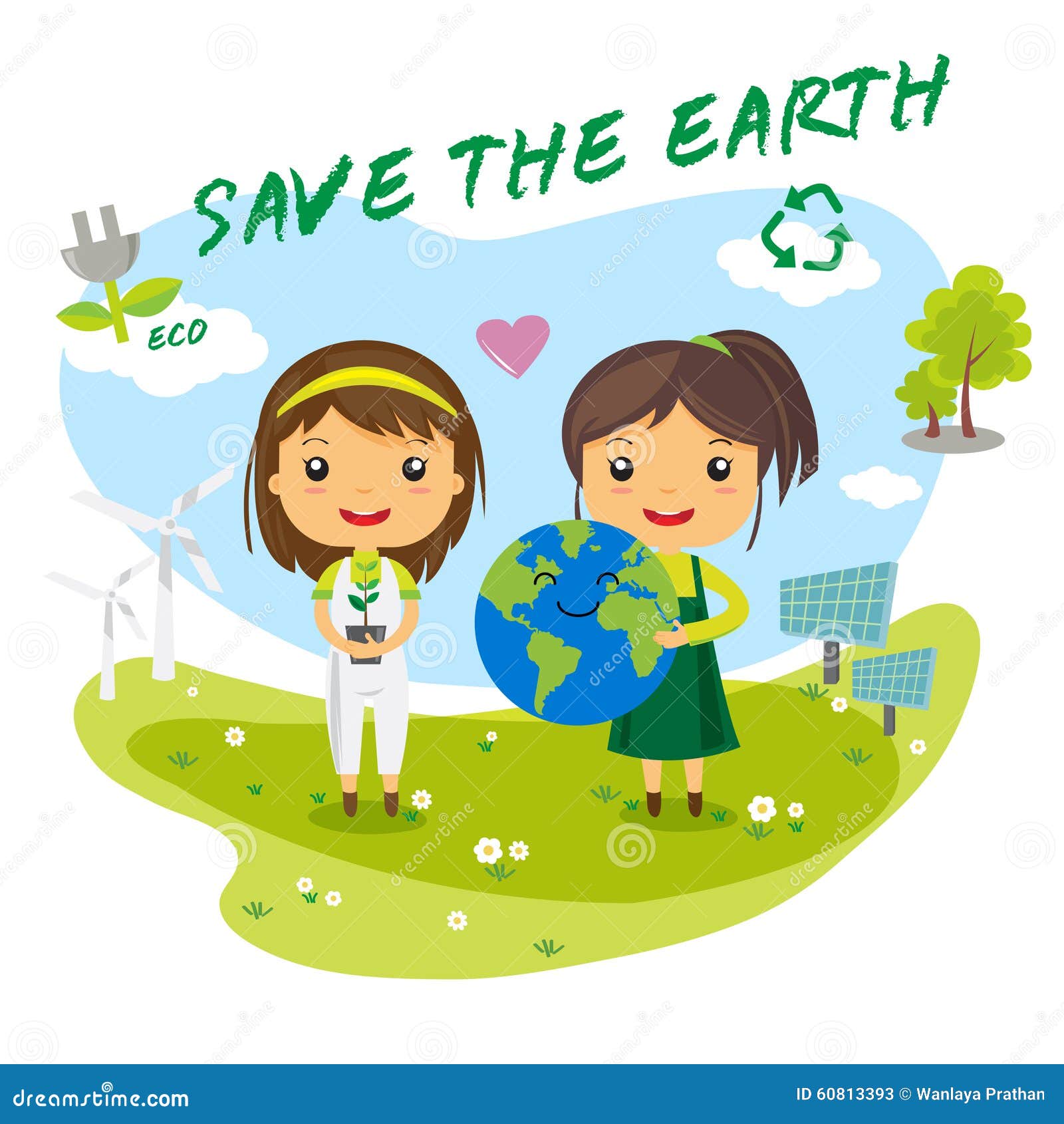 Save The Earth - Save World Stock Vector - Image: 60813393