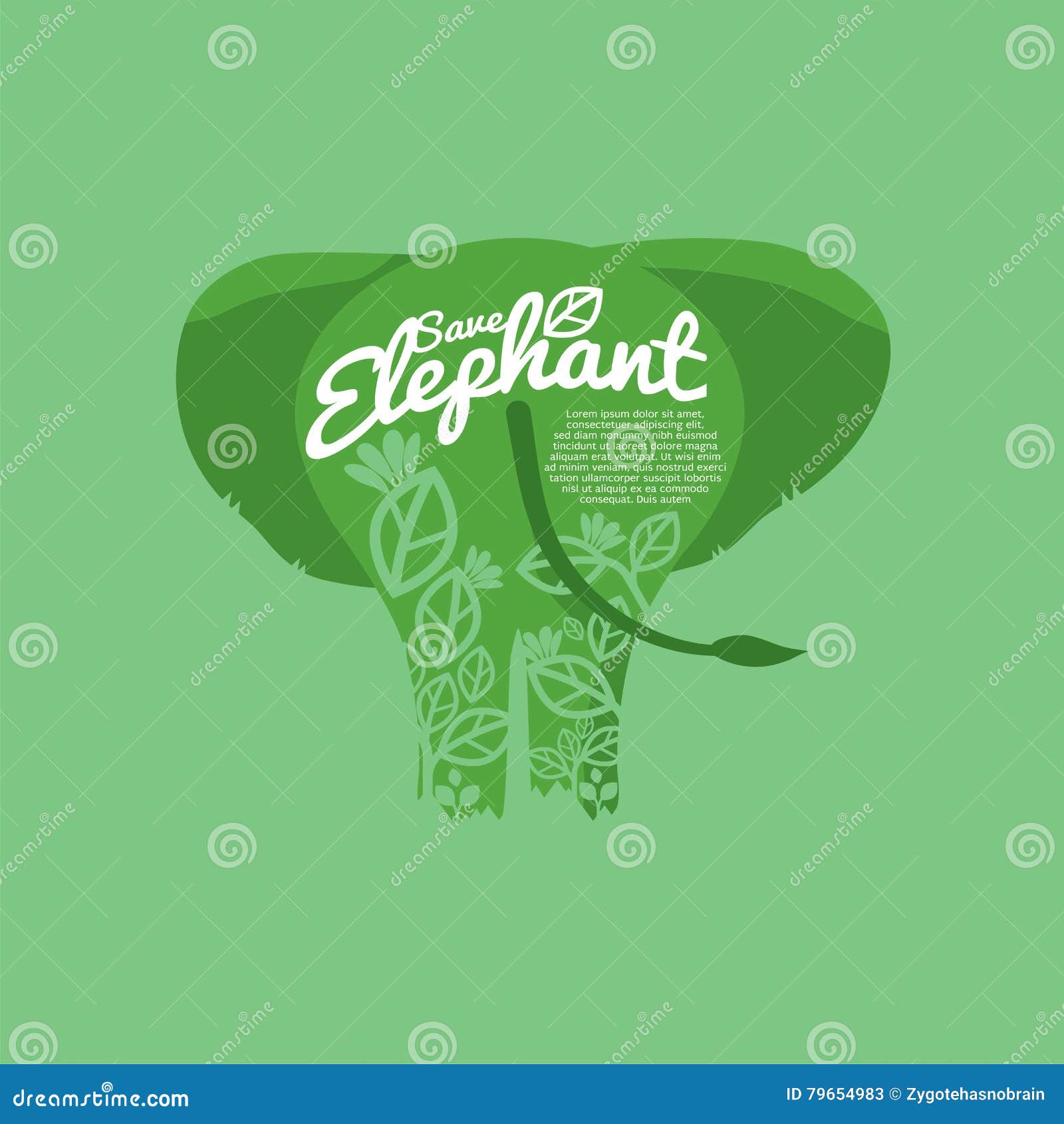 save elephant conservative concept