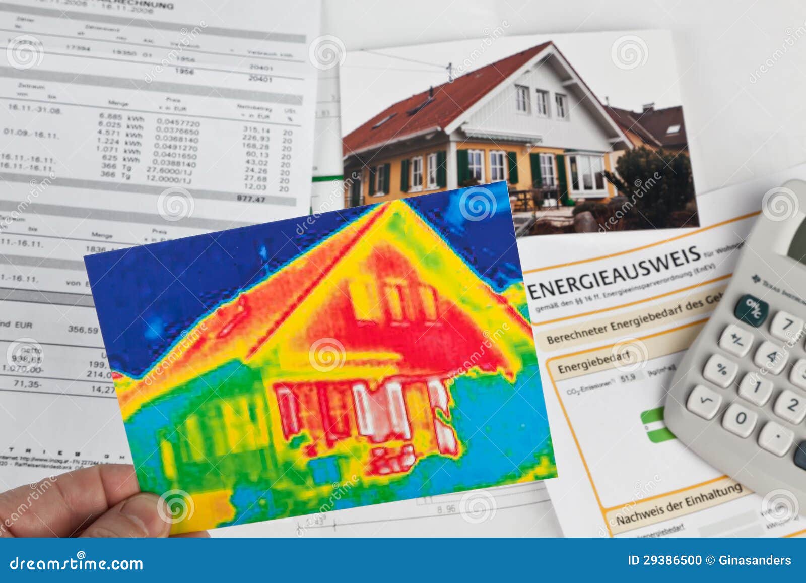 Save Energy. House with Thermal Imaging Camera Stock Photo Image of