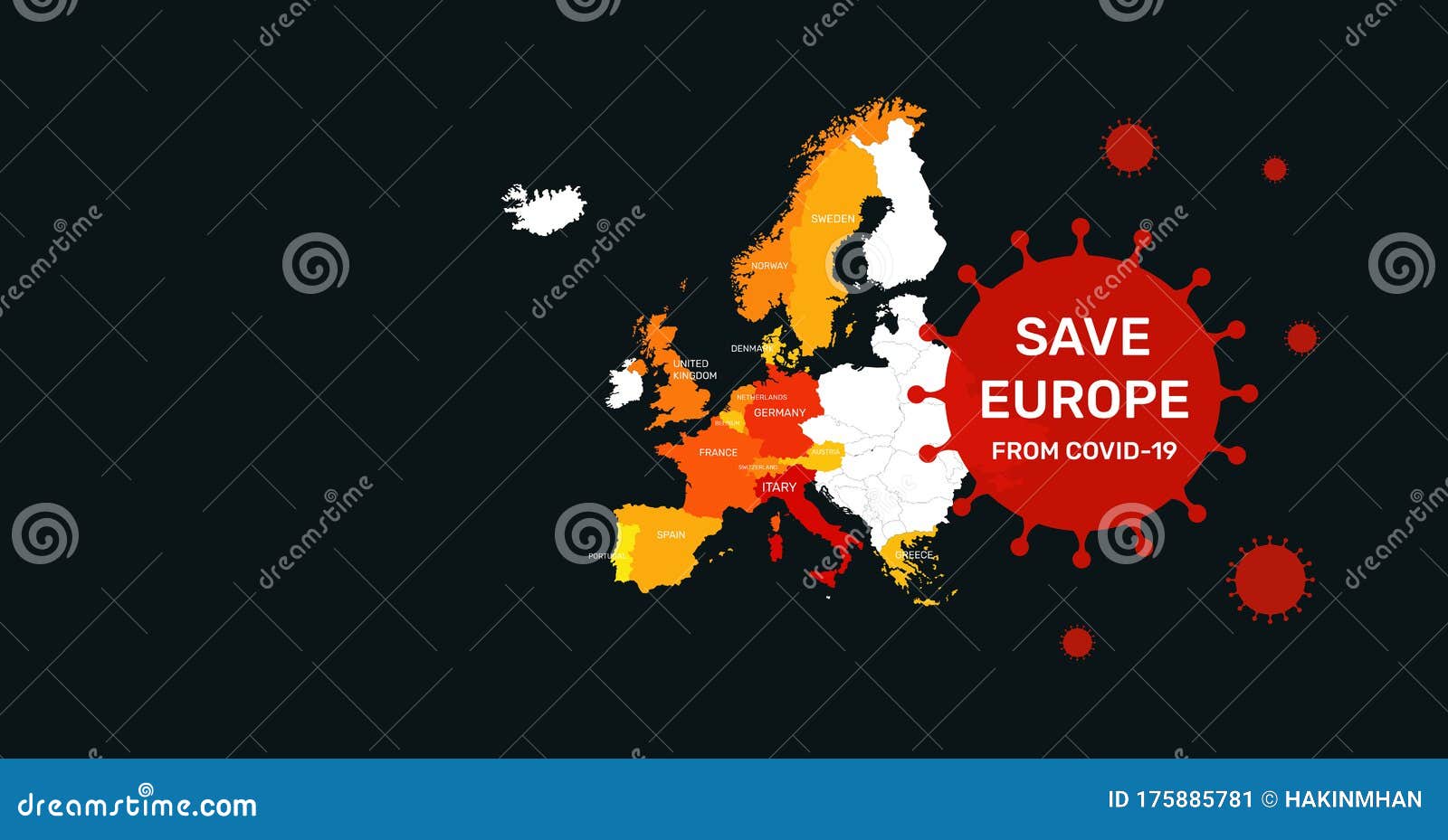 Save Europe from Covid 19 virus Concepts with Text and Epidemic Zone on