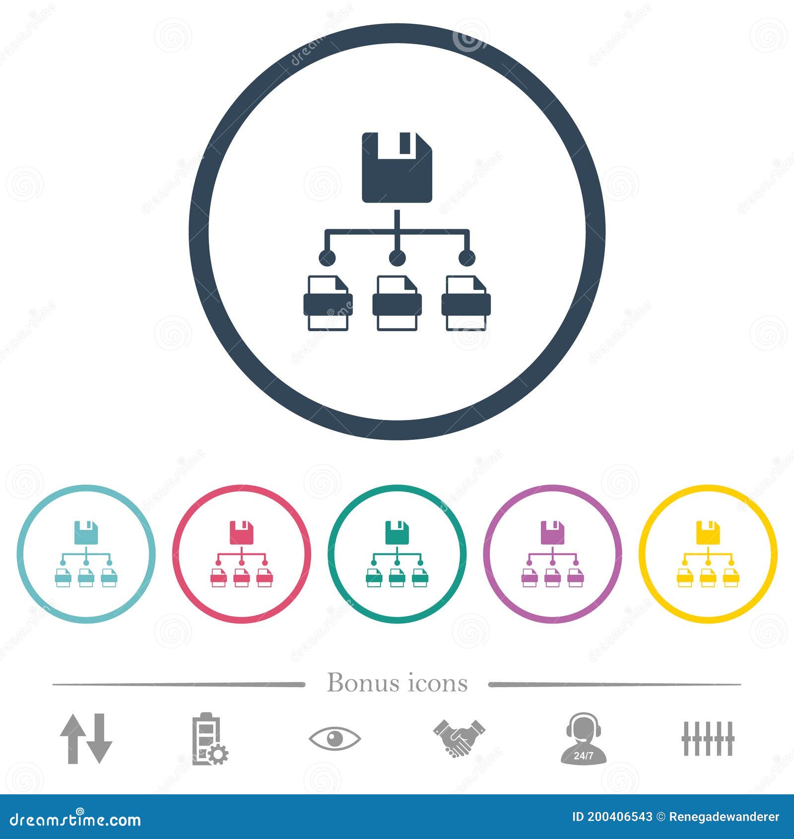 save file as multiple format flat color icons in round outlines