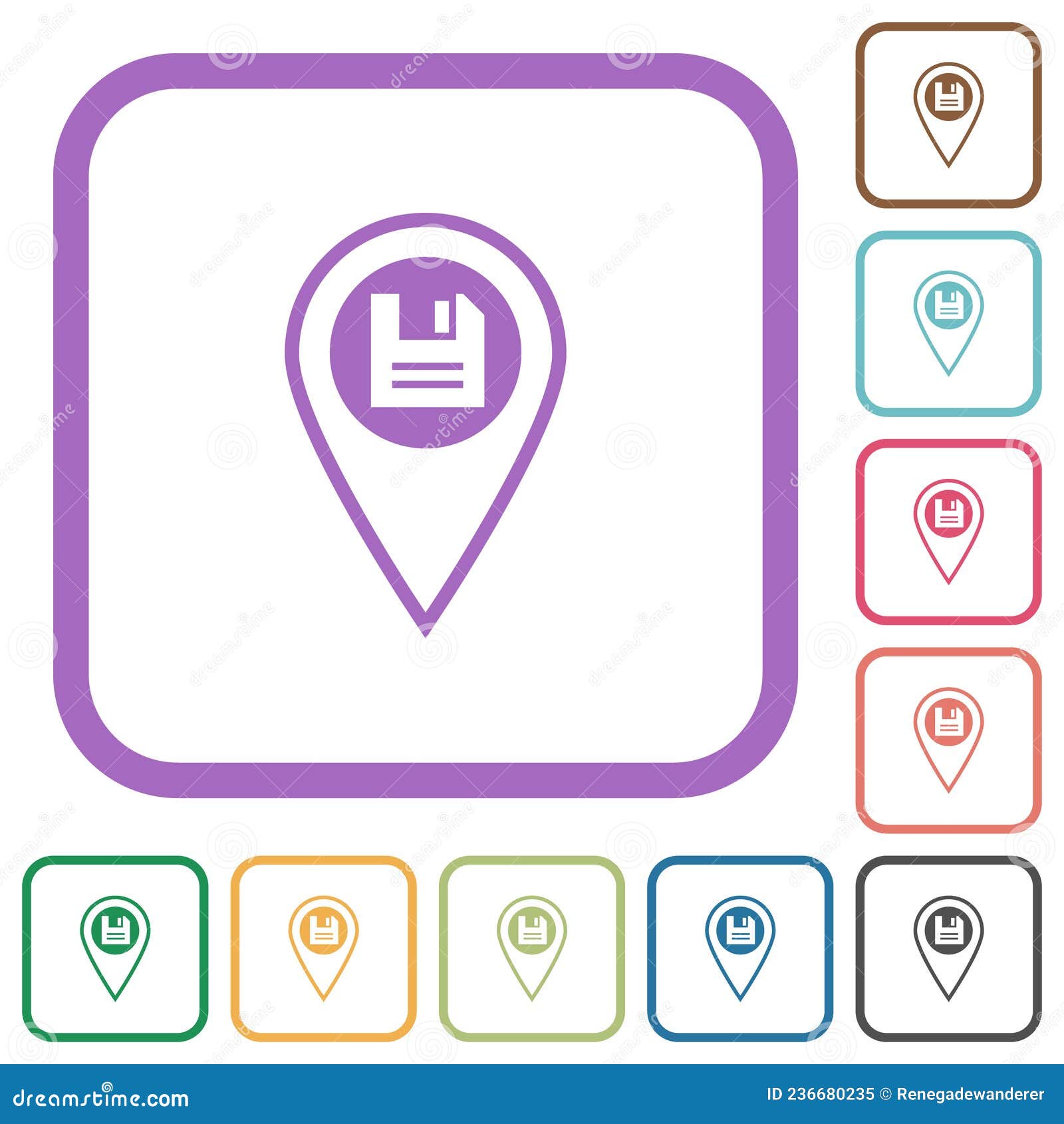 save gps location simple icons
