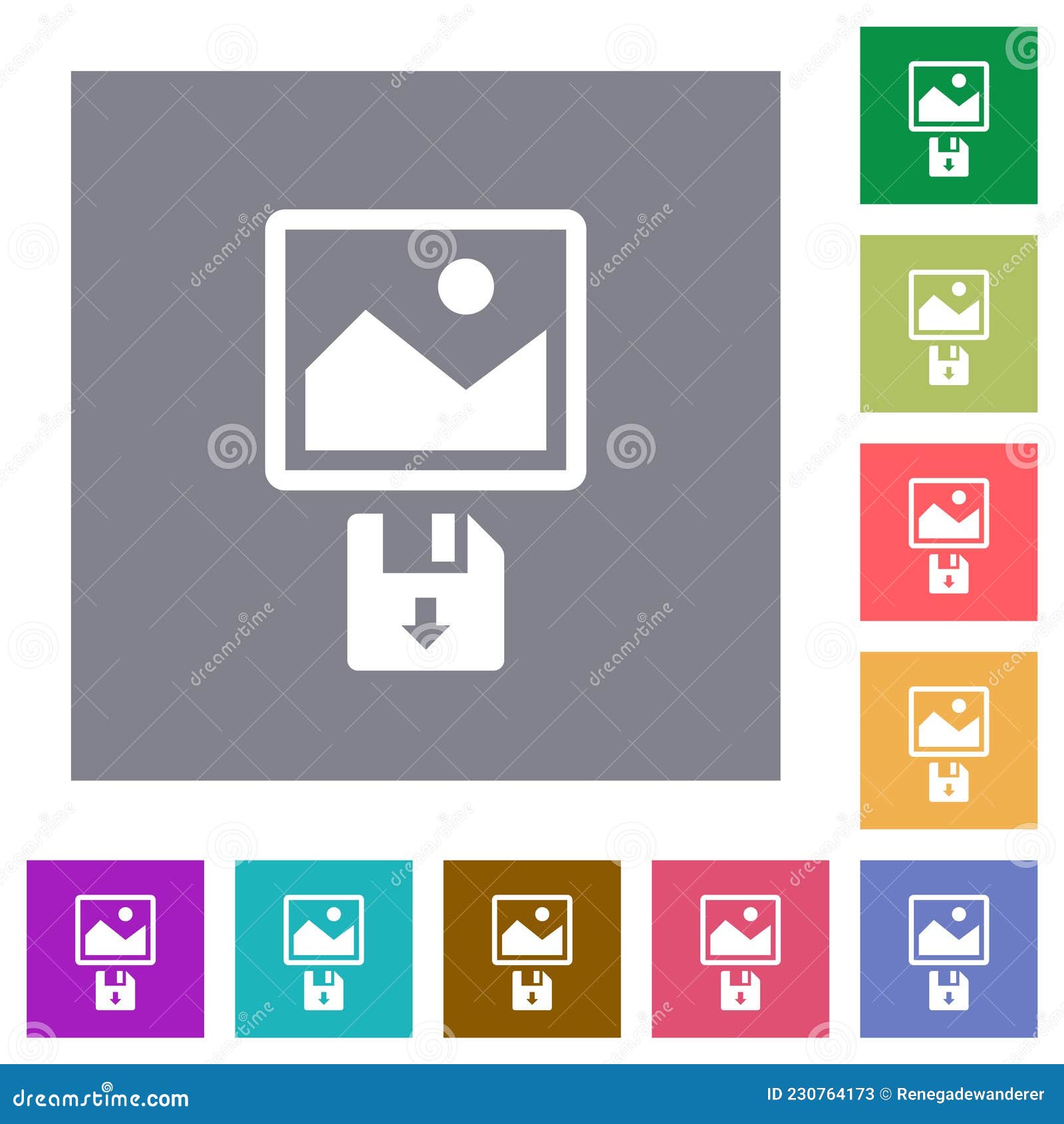 save image to floppy disk square flat icons