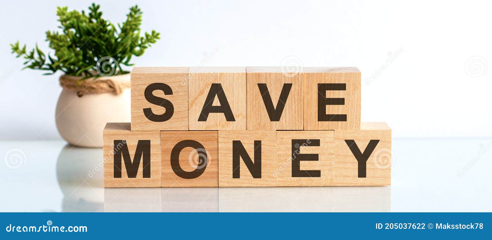 SAVE MONEY Word Written on Wood Block. Faqs Text on Table, Concept