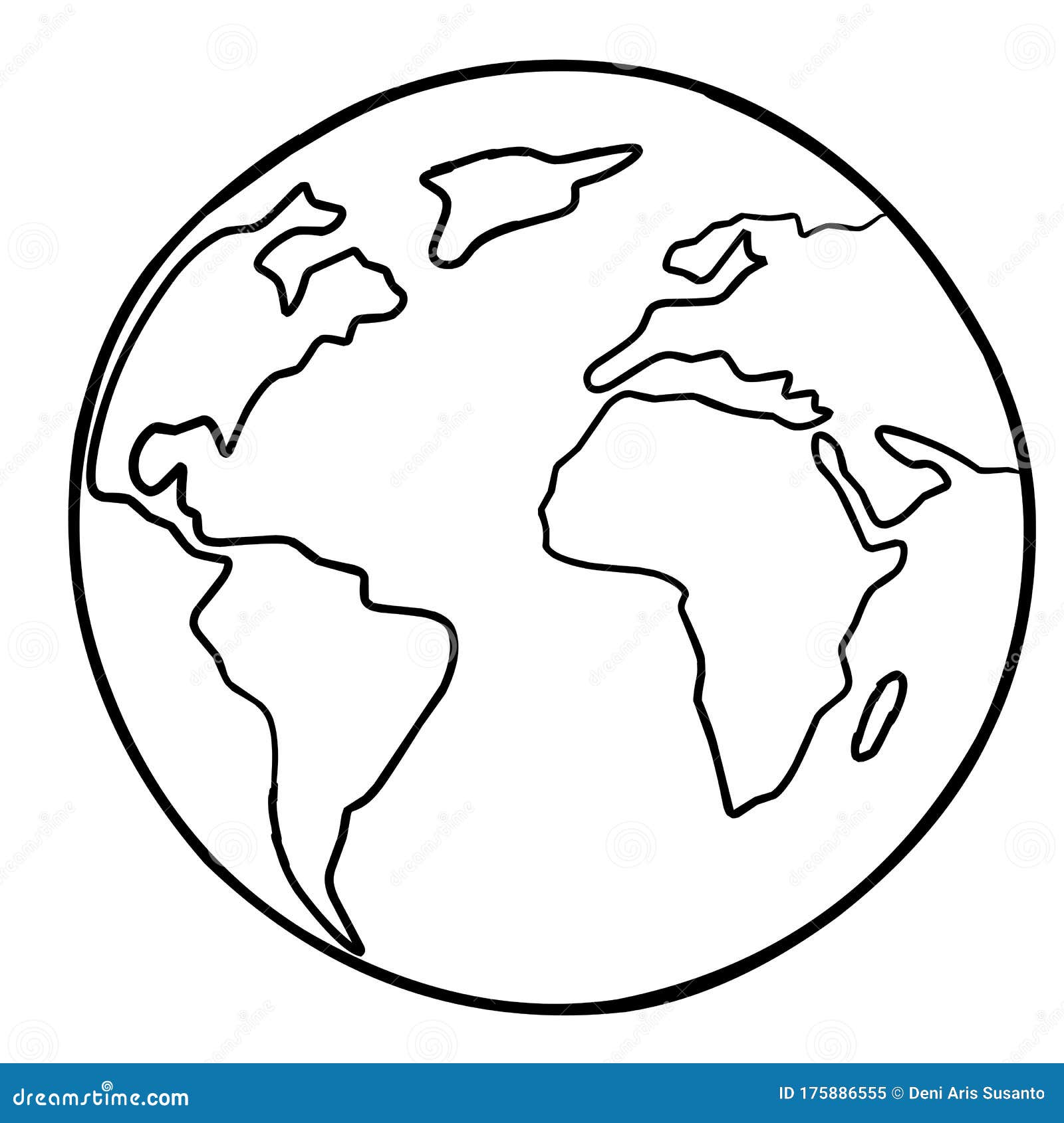 Planet Earth. Coloring Page. Vector Illustration Stock Vector ...