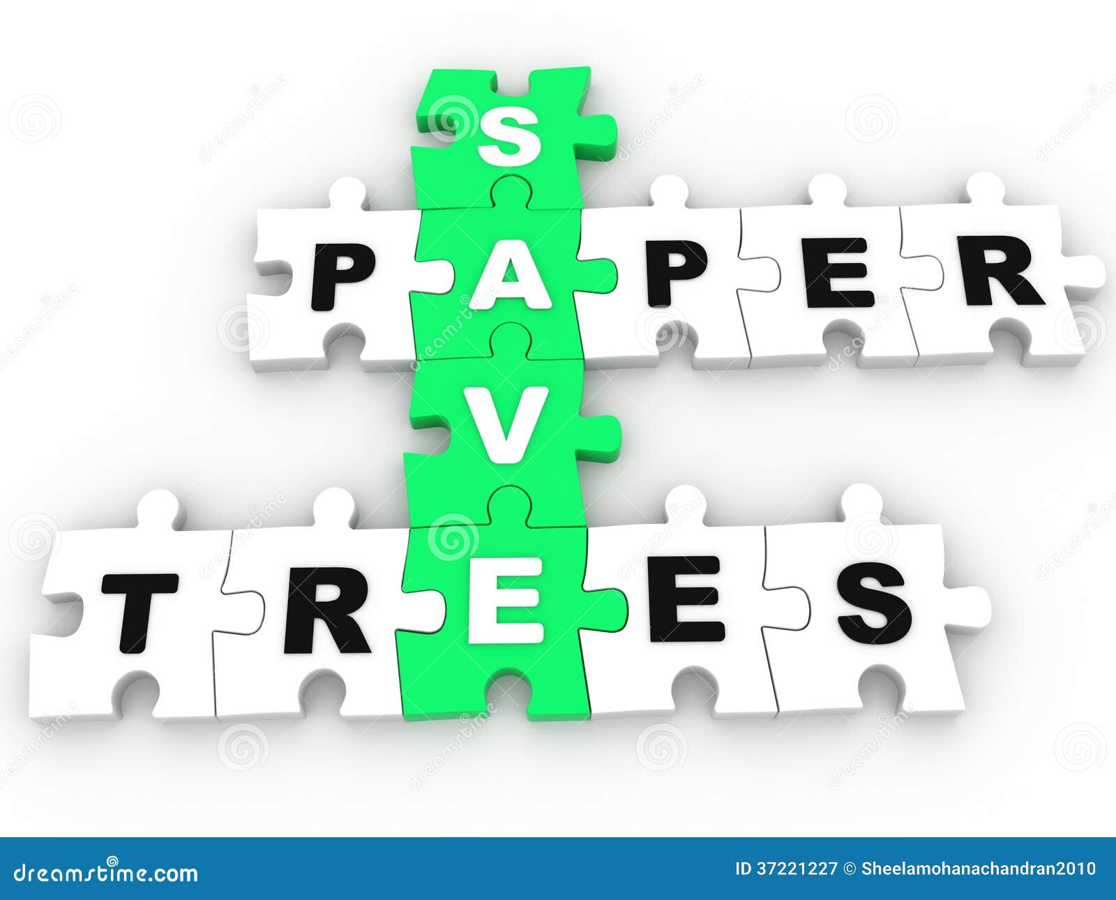 Save Paper, Save Trees Puzzle Crossword Stock Illustration