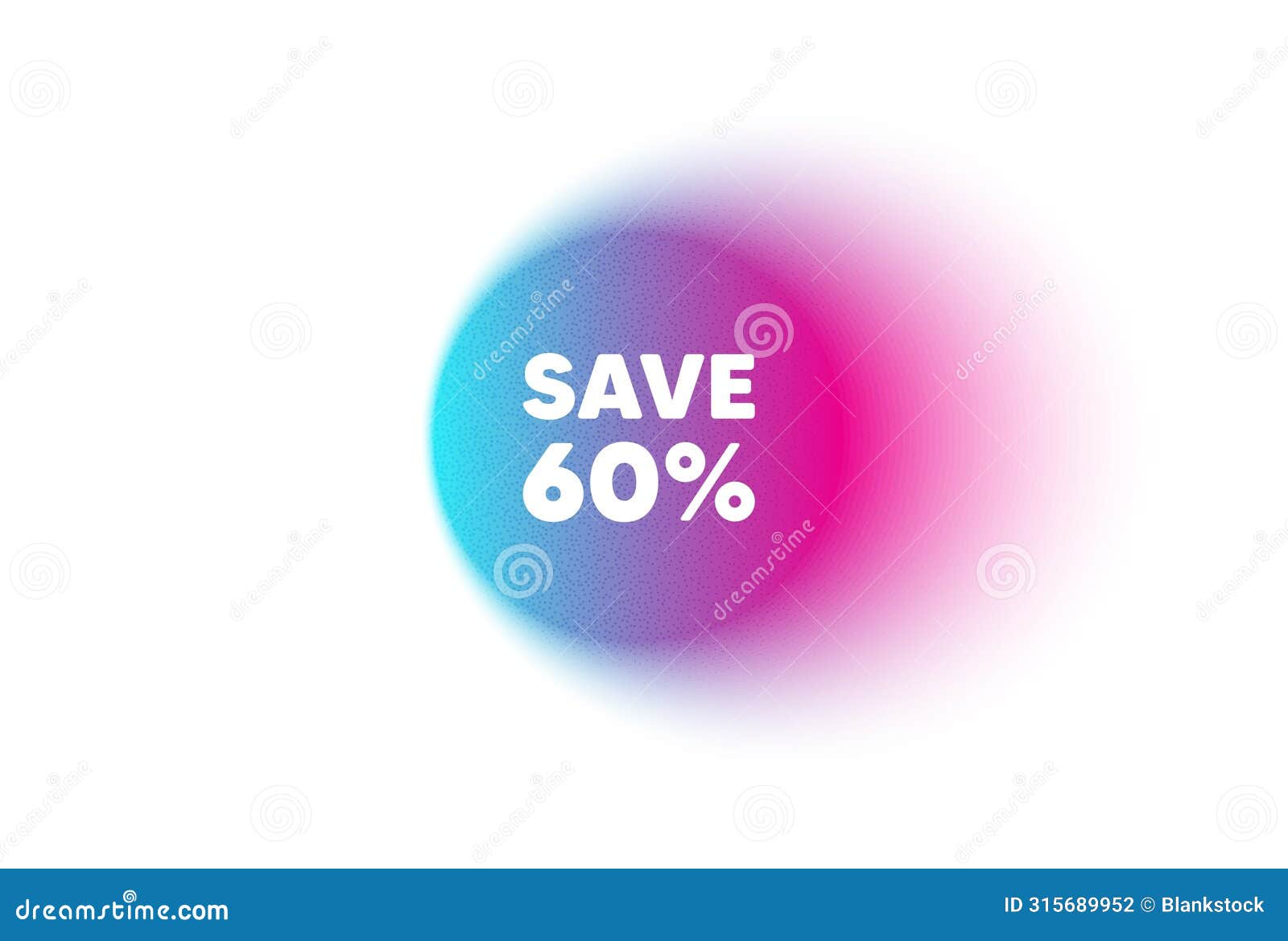 save 60 percent off. sale discount offer price sign. color neon gradient circle banner. 