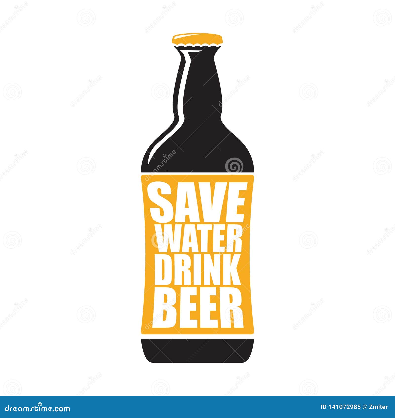 Save Water Drink Beer Vector Poster Design Template With ...