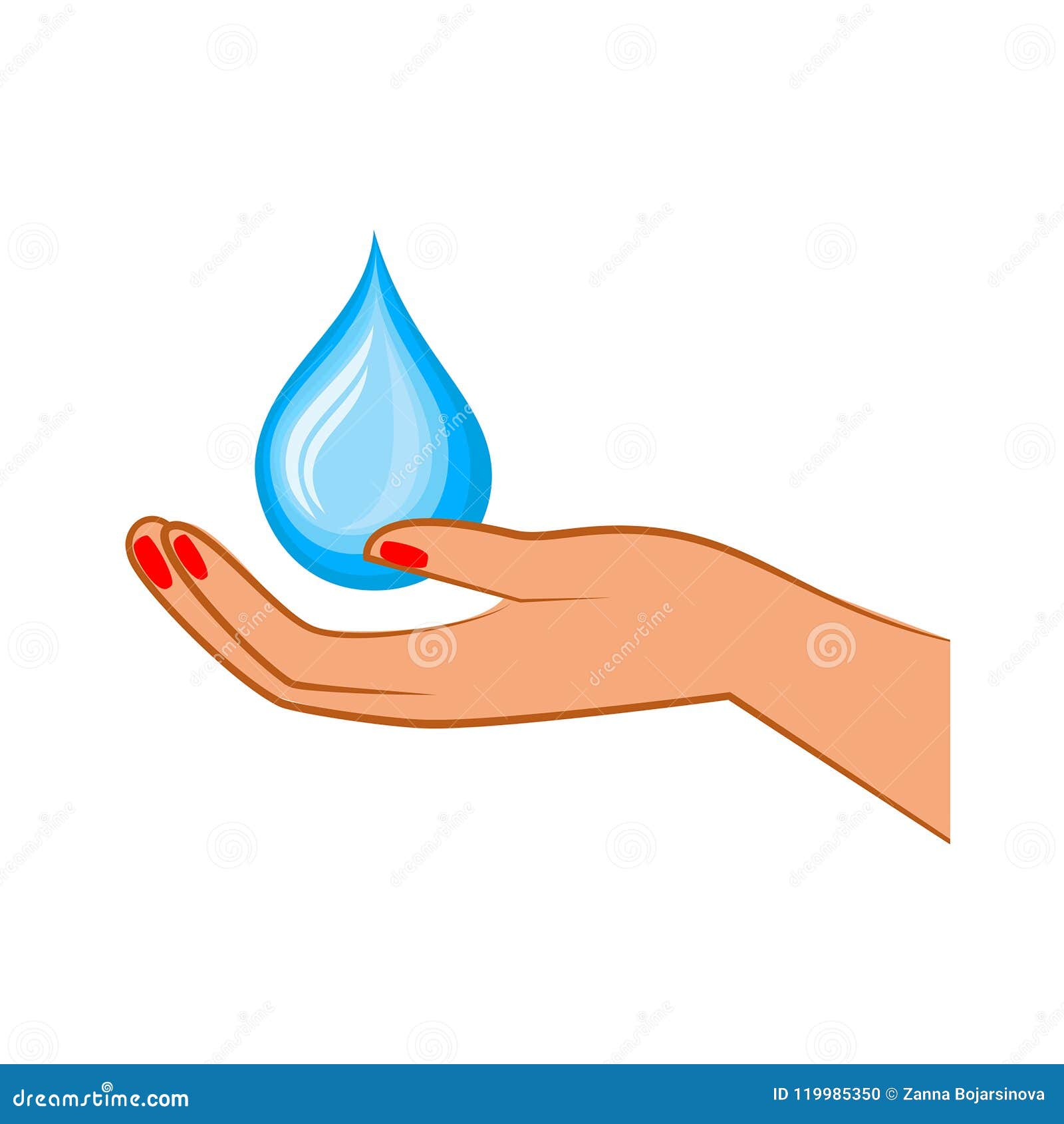 Save Water Icon. Hand Holding Drop. Stock Vector - Illustration of ...