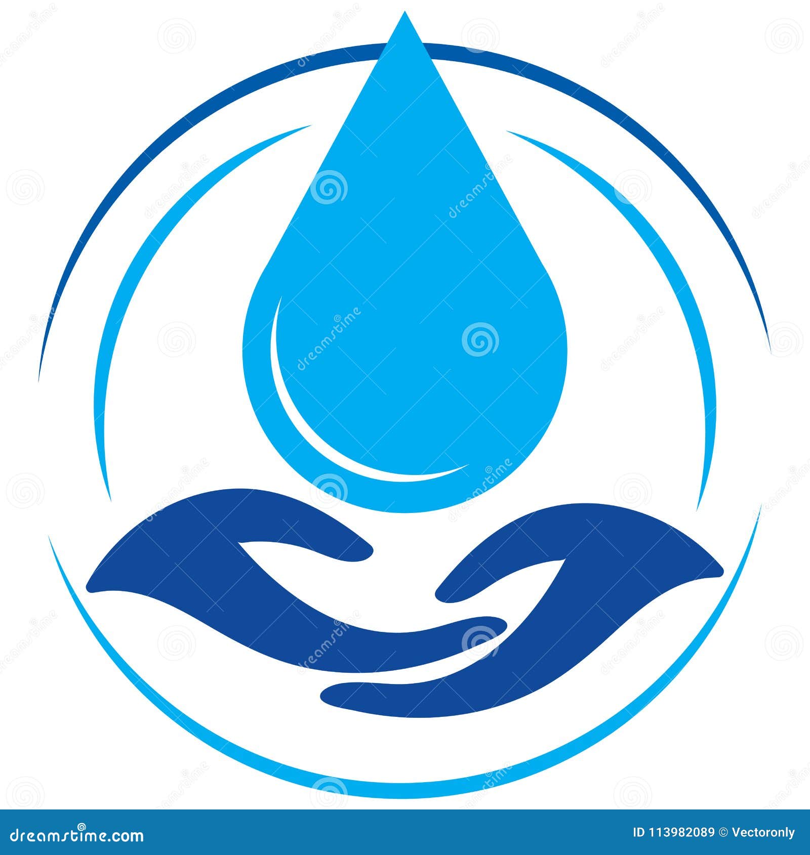 Save Water Logo Drop with Hands Stock Vector - Illustration of ...