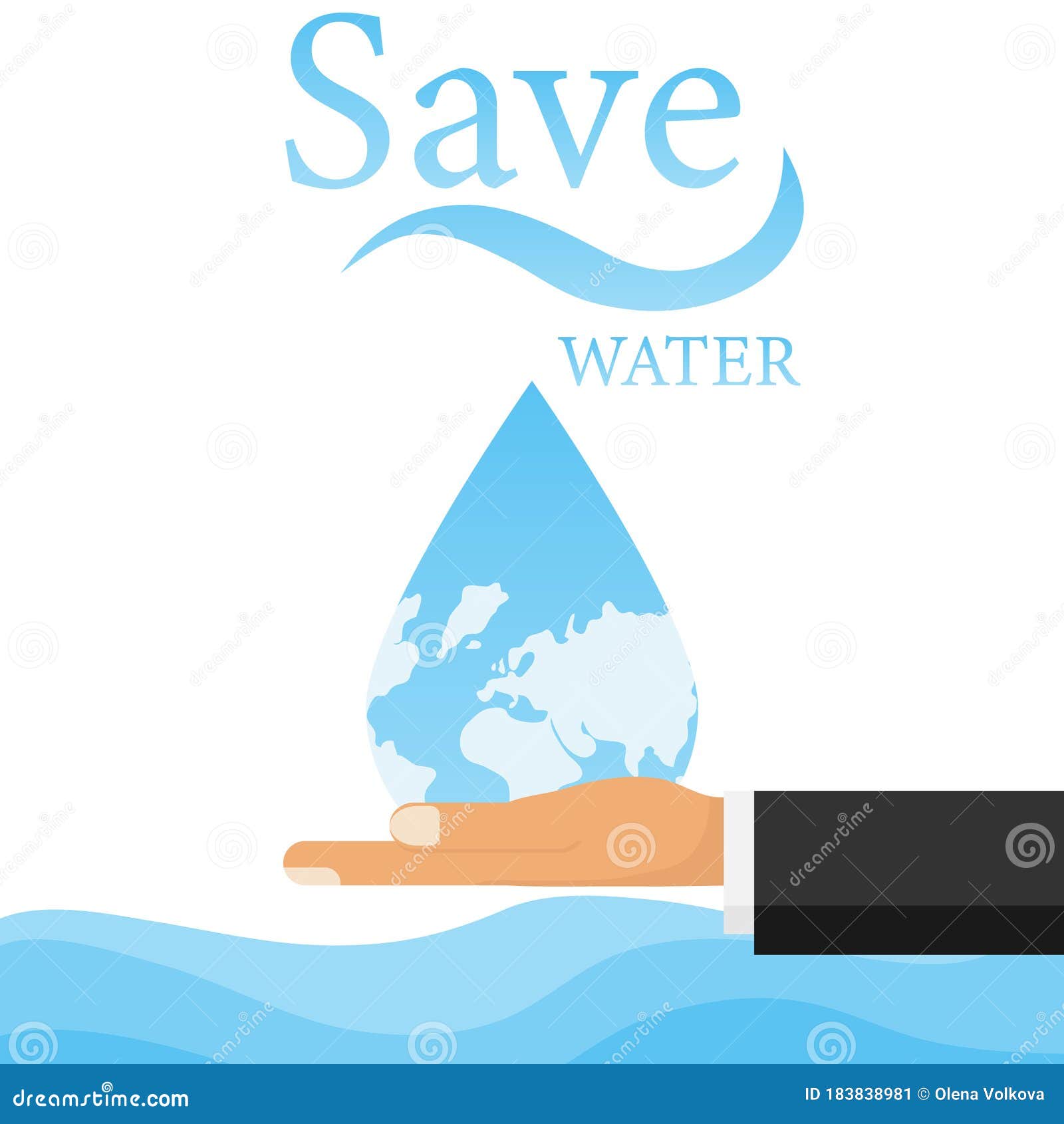 Save the Water of the Planet. a Human Hand Holds the Planet Earth in the  Form of a Drop of Water Stock Vector - Illustration of drop, earth:  183838981