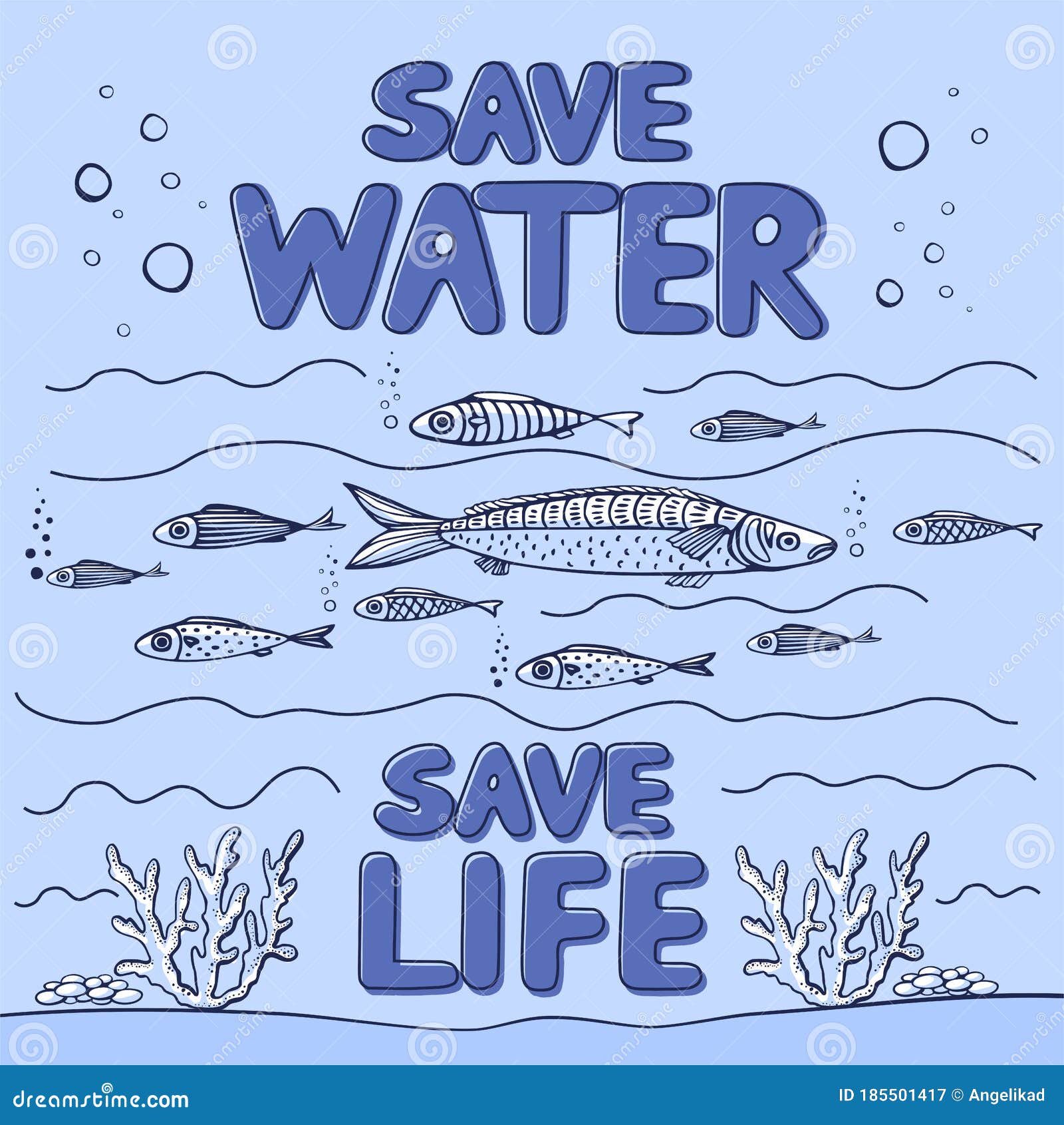 Save Water - Save Life. Hand Drawn Drops, Waves, Leaves, Fishes, Corals Stock Vector - Illustration of green, drops: 185501417 Save Water - Save Life. Hand Drawn Drops, Waves, Leaves, Fishes, Corals Stock Vector - Illustration of green, drops: 185501417