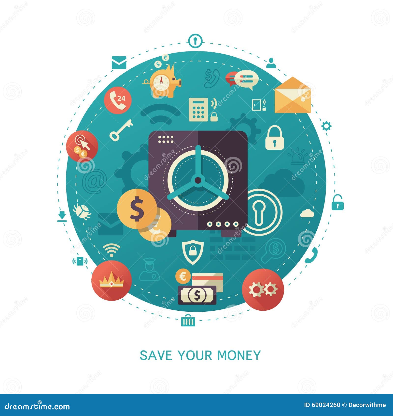 save your money - modern flat  business infographics 