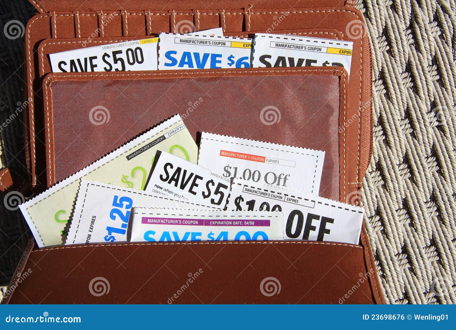 Saving Coupons in Wallet for Shopping Stock Photo Image of shopping